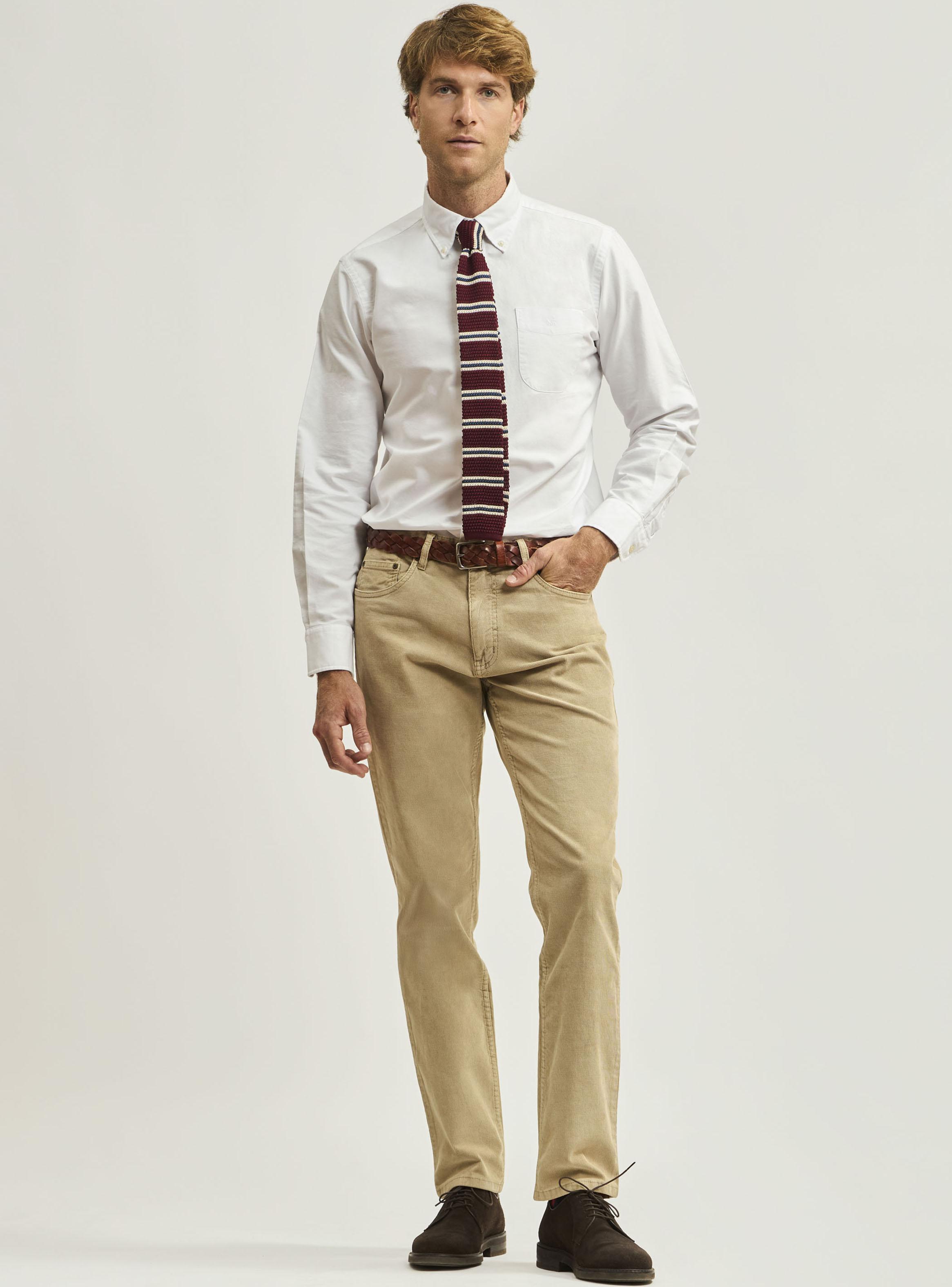 Camisa Manga Larga Oxford Bolsillo Algodón-3