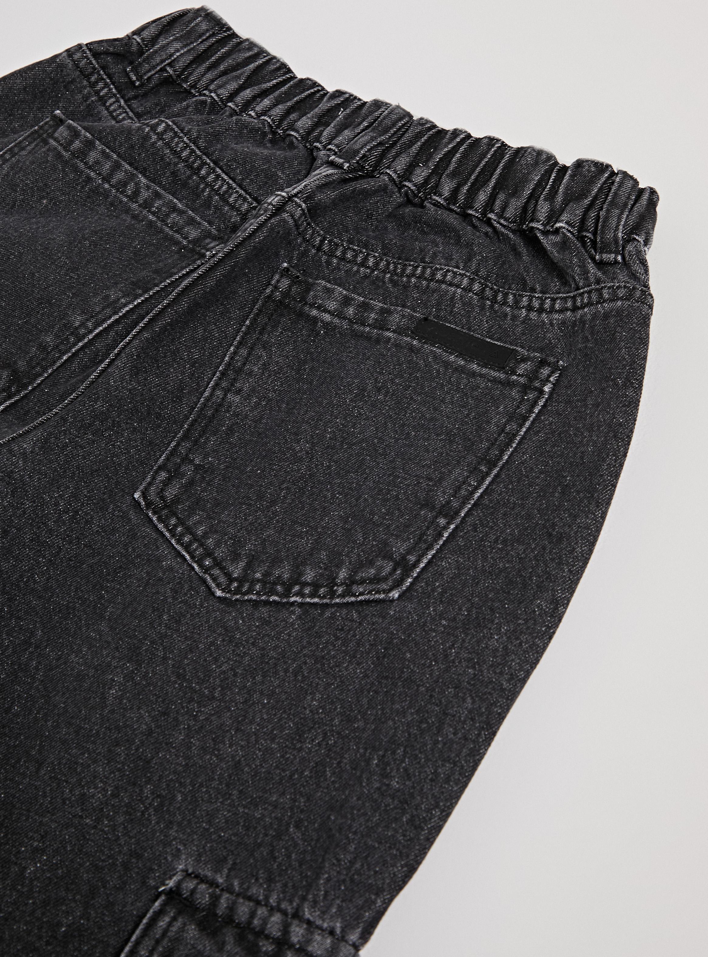 Jeans Jogger Bolsillos Cargo con Pretina Elástica-2
