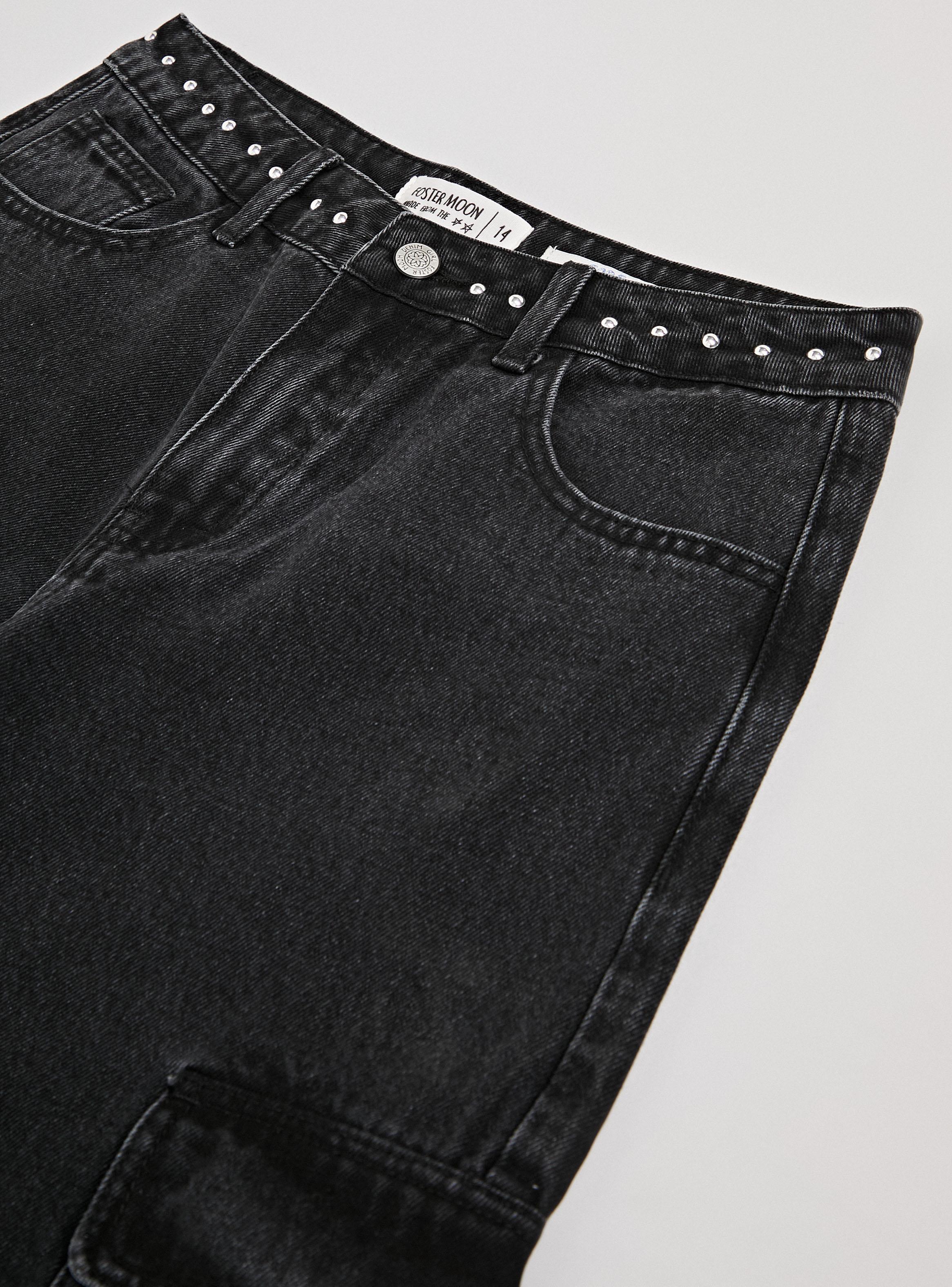 Jeans Mini Tachas Pretina-3