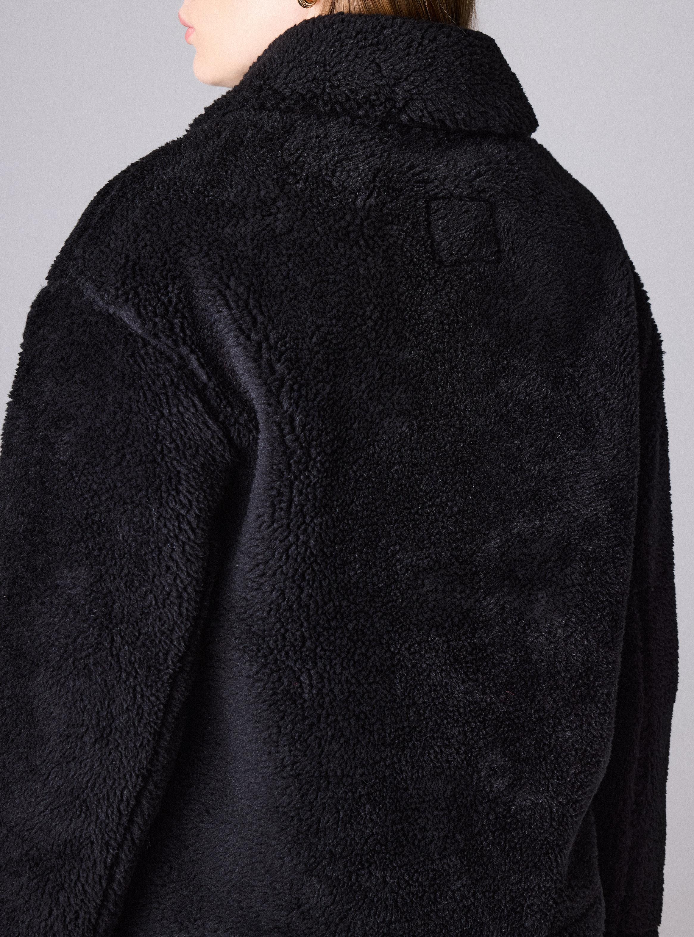 Chaqueta Sherpa Silueta Boxy y Cuello Solapa-3