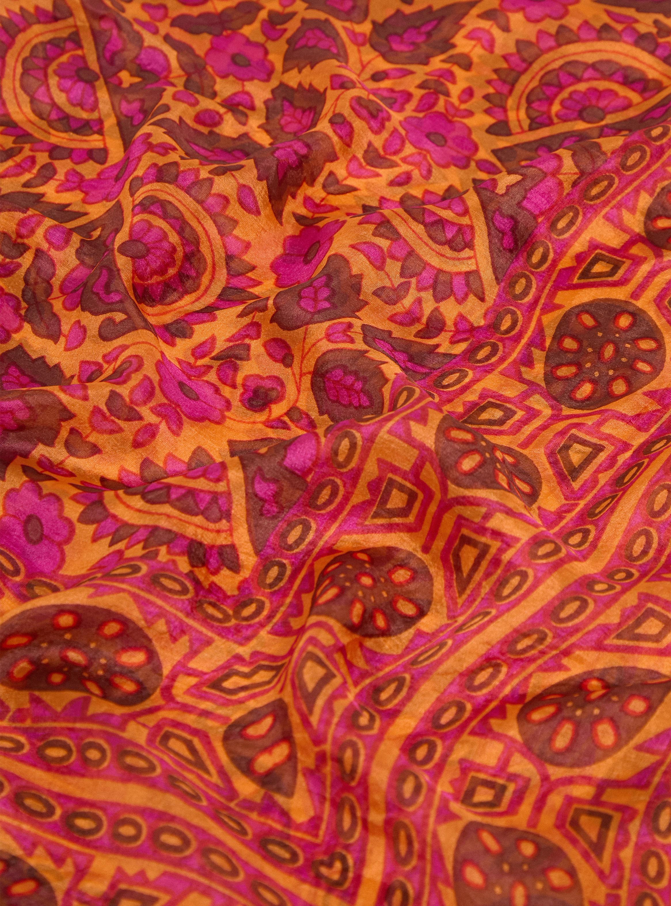 Pañuelo Estampado Geométrico de Seda-3