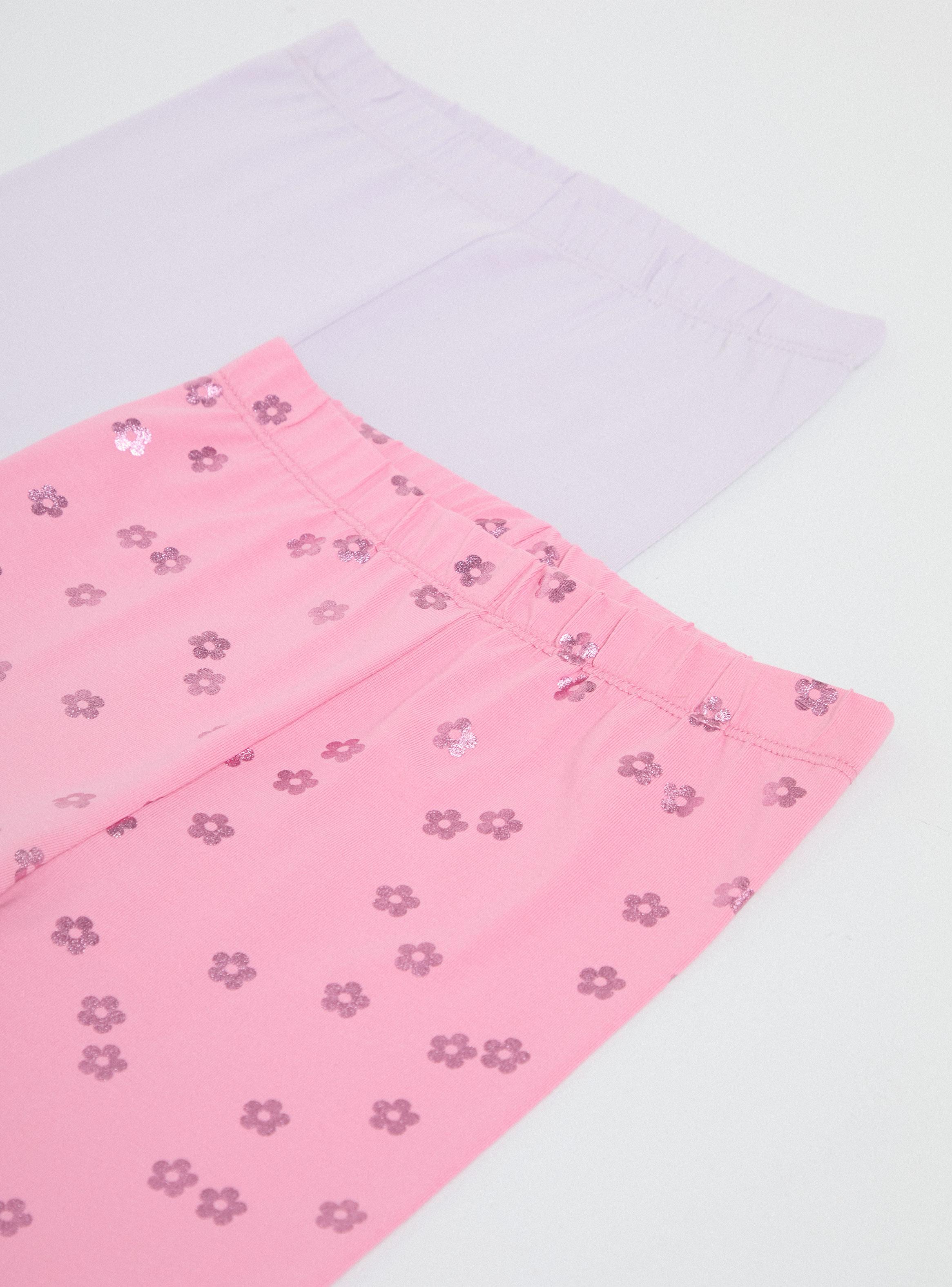 Calza Elasticada Estampado de Puntos y Corazones-3