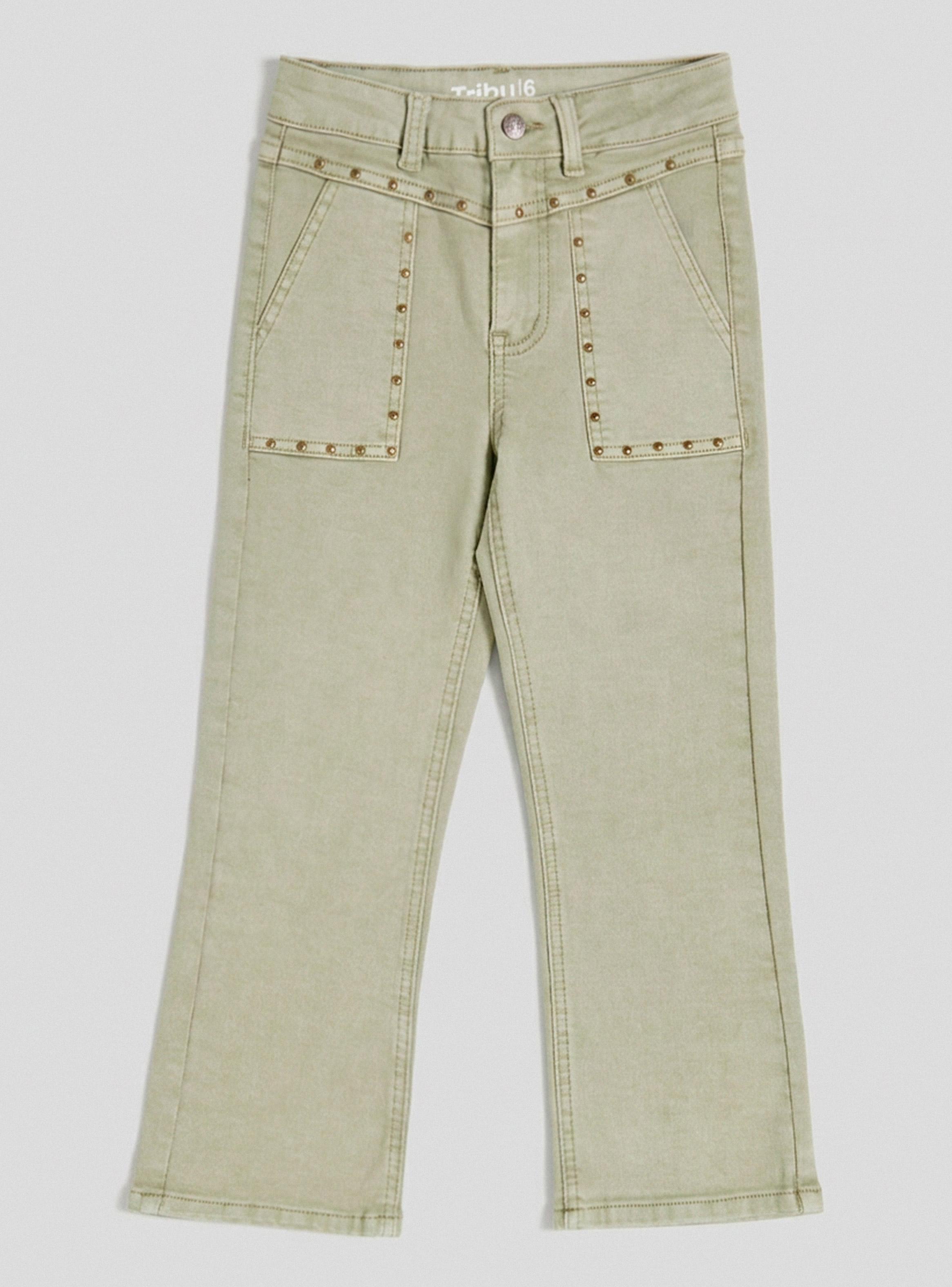 Jeans Flare Fit Medio con Tachas Decorativas-1