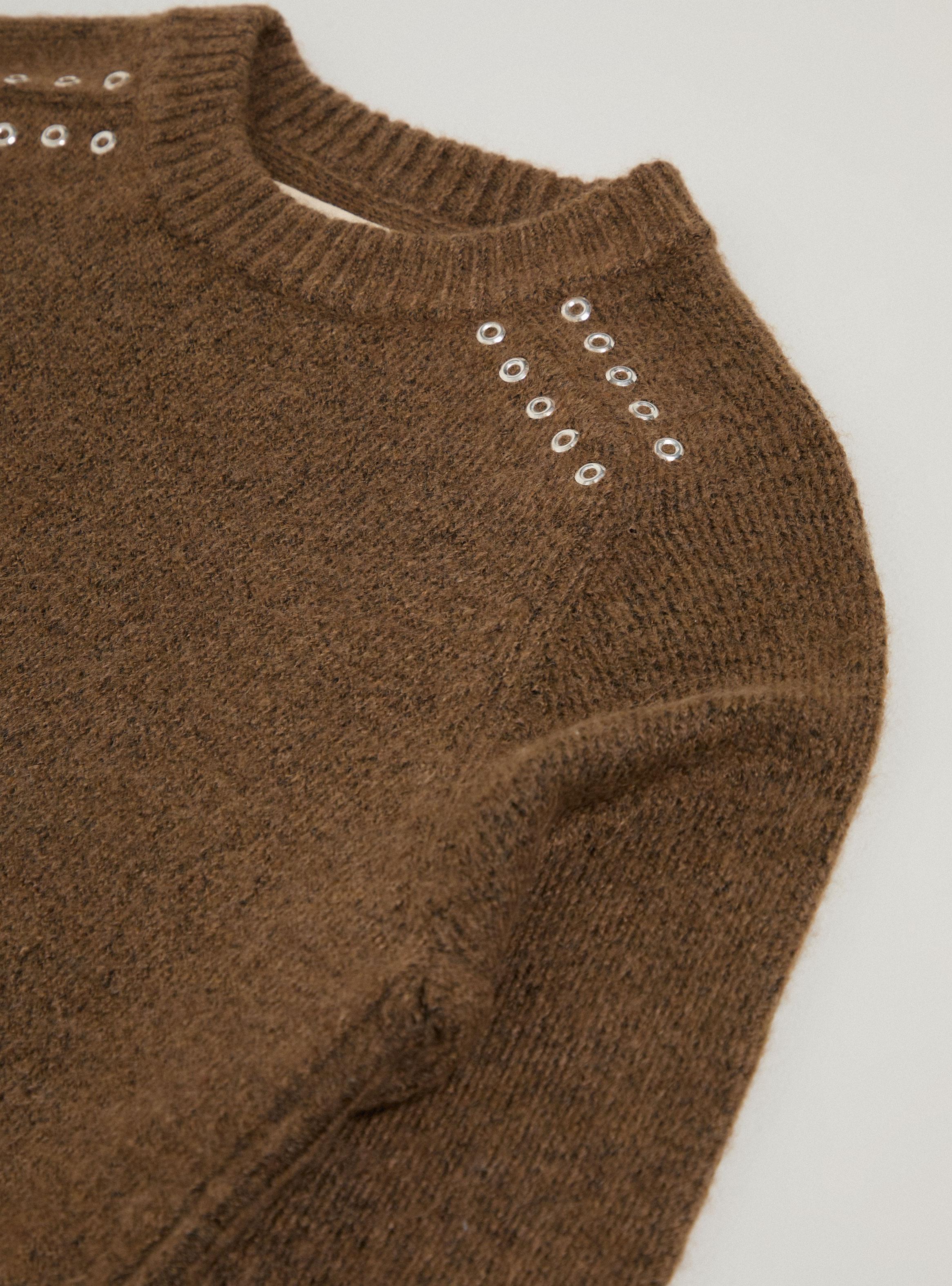 Sweater Tejido de Punto Manga Raglán con Tachas-3