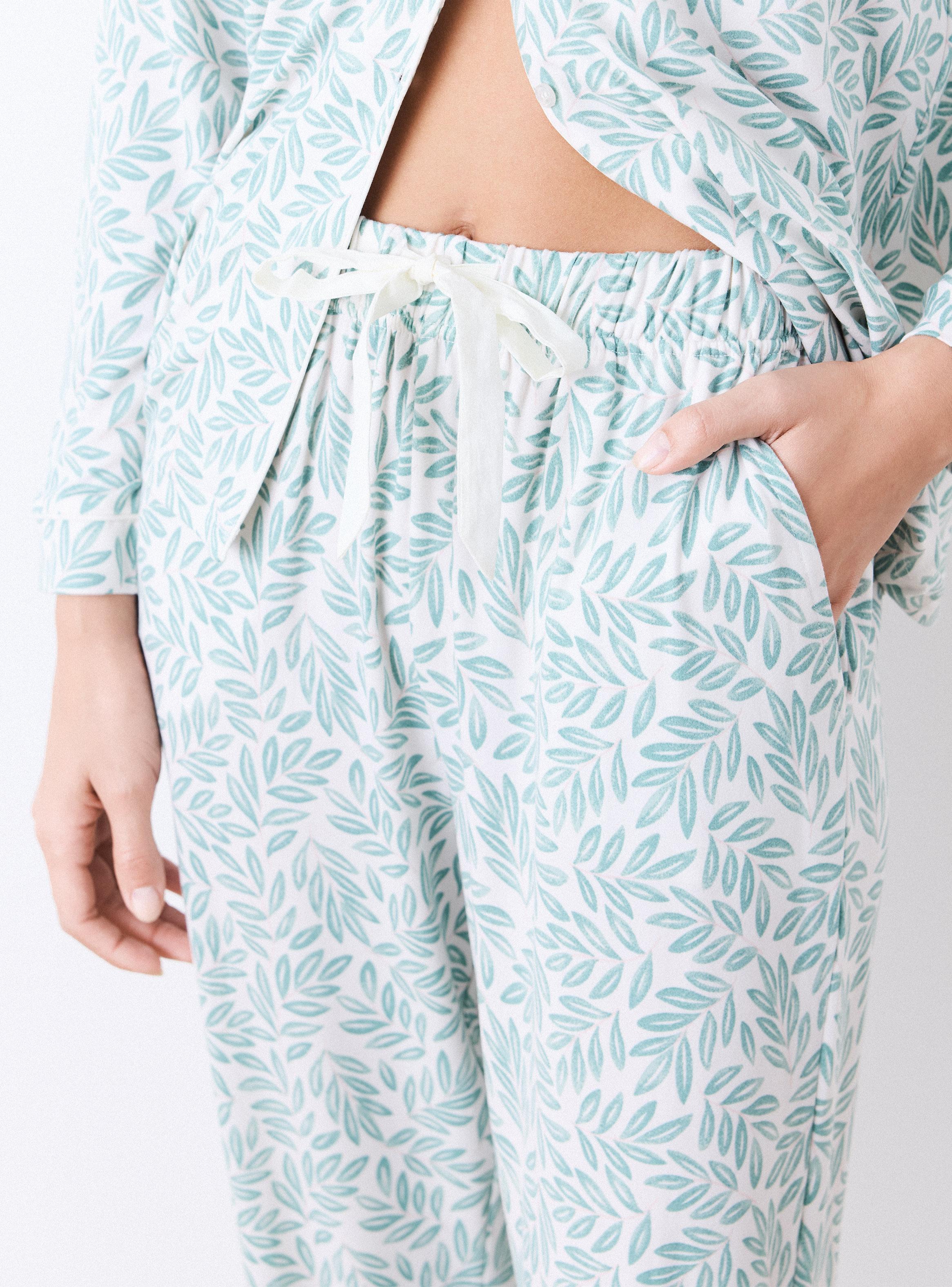 Pijama Camisero Abotonado Estampado-3