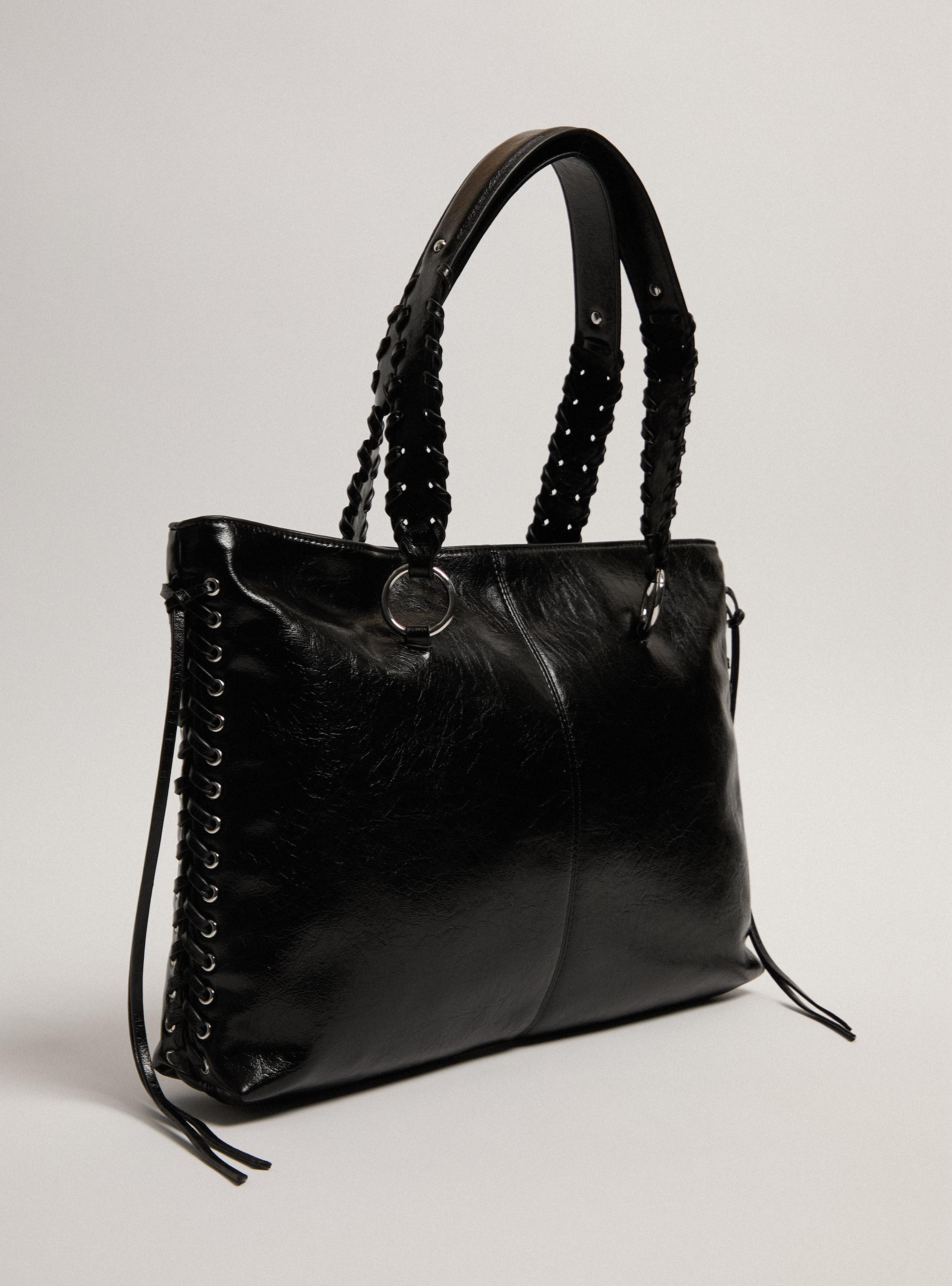 Cartera de Hombro Totebag con Straps Decorativos-4