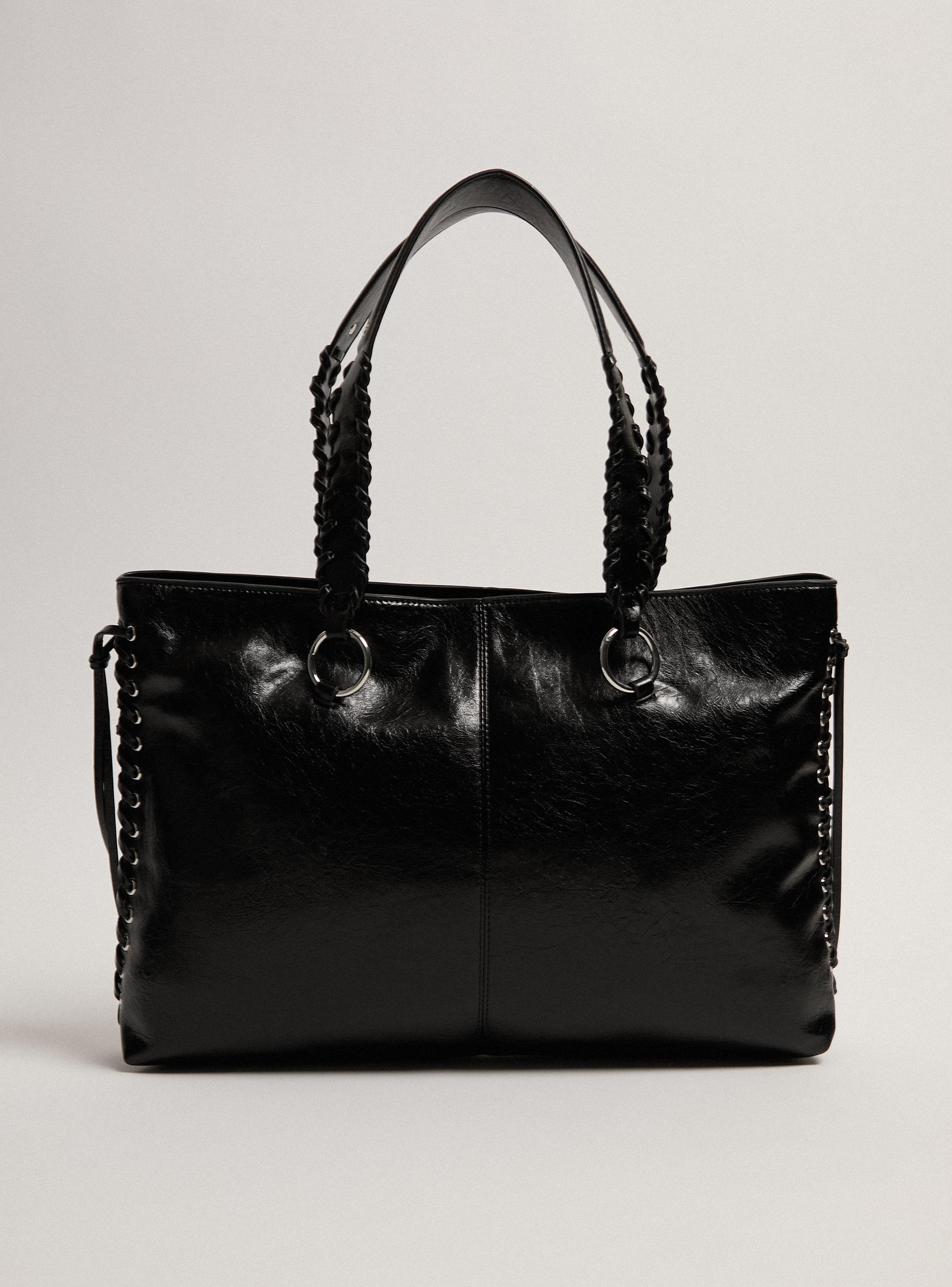 Cartera de Hombro Totebag con Straps Decorativos-3