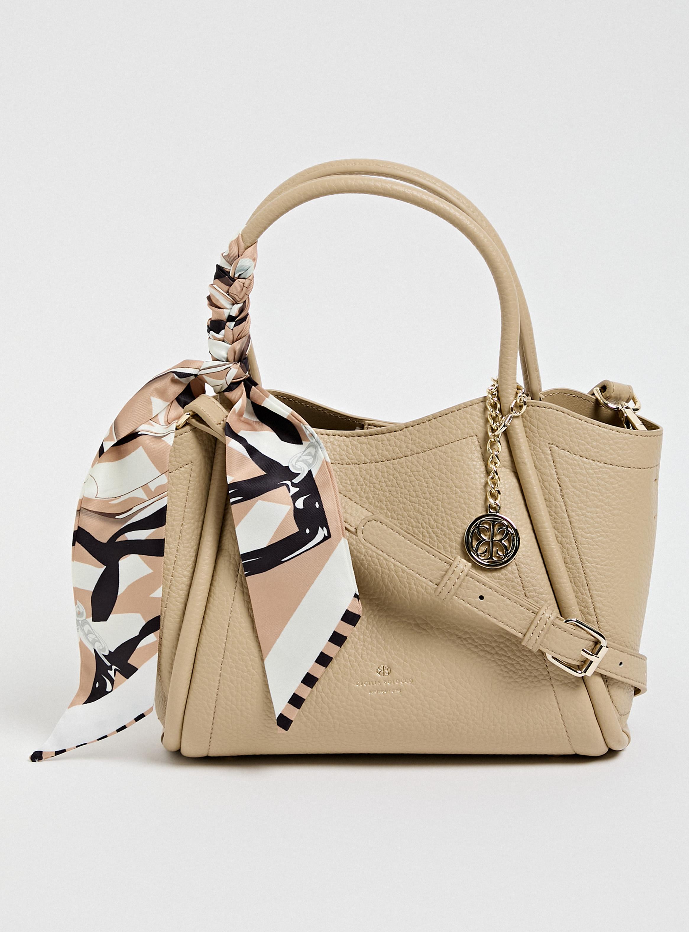 Cartera de Hombro con Pañuelo Decorativo-2