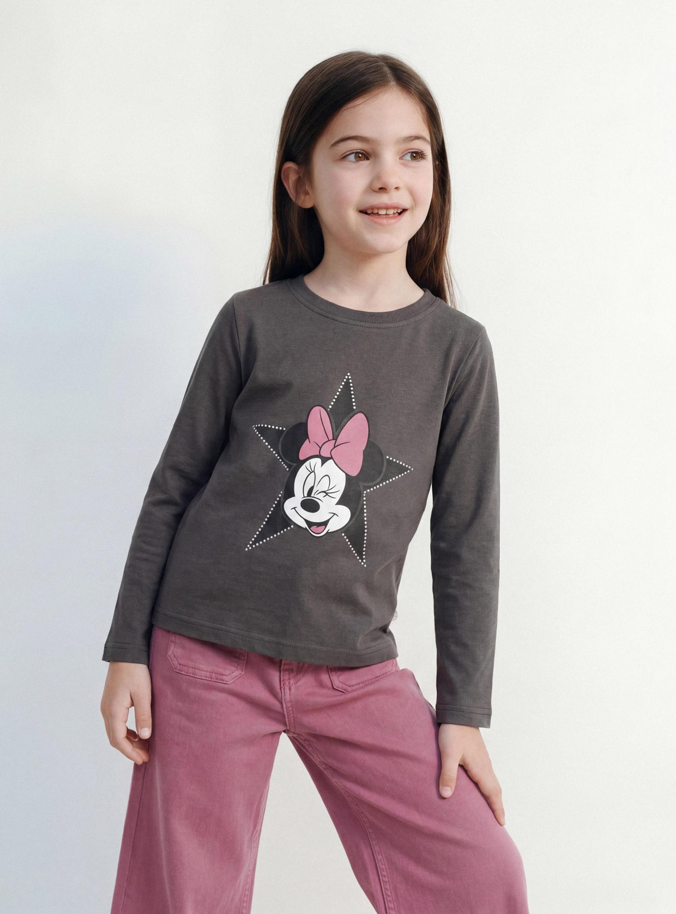 Polera Estampado Minnie Mouse con Folia Plateada-0