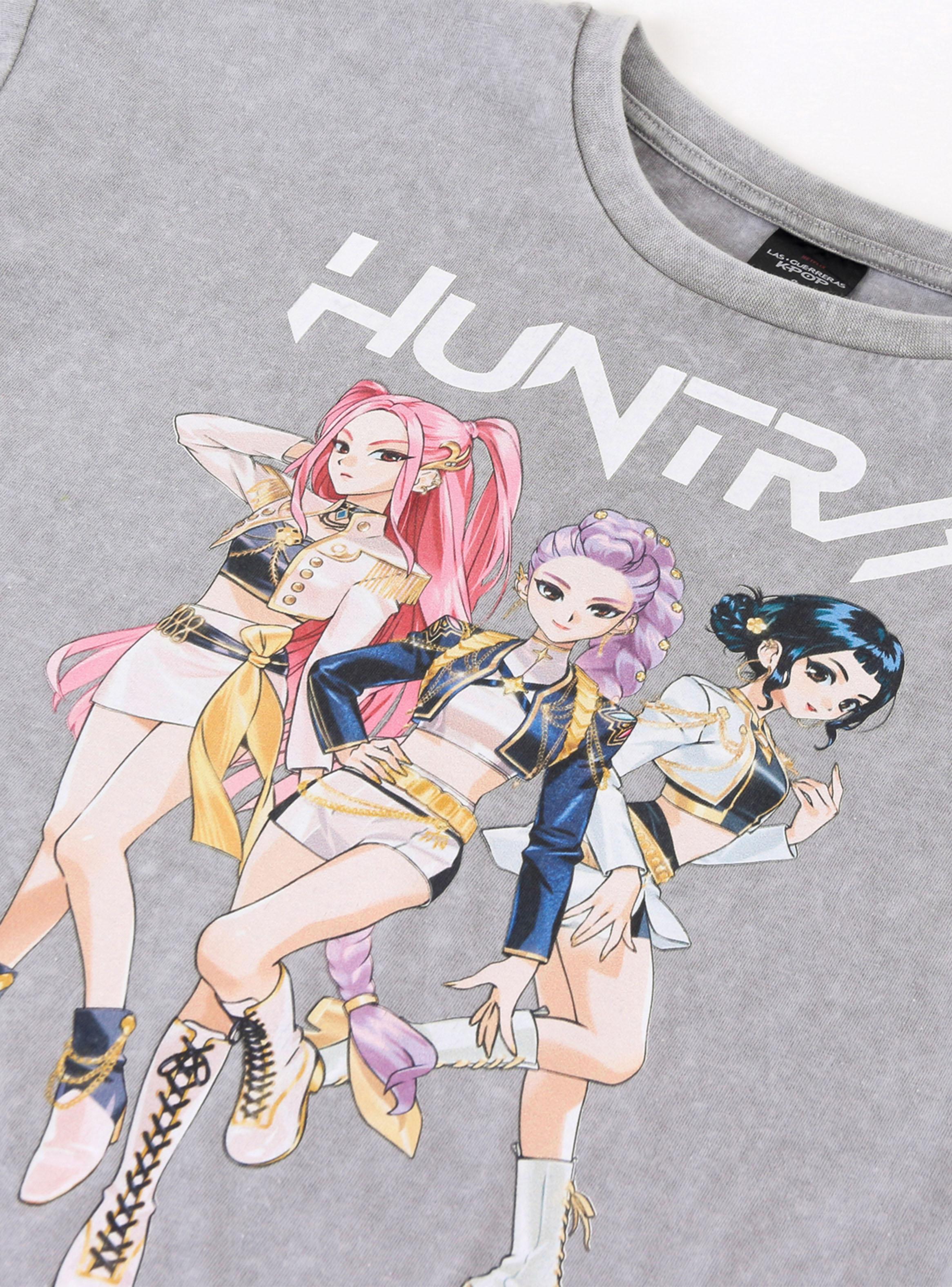 Polera Manga Corta Estilo Lavado K-Pop Demon Hunters Niña-2