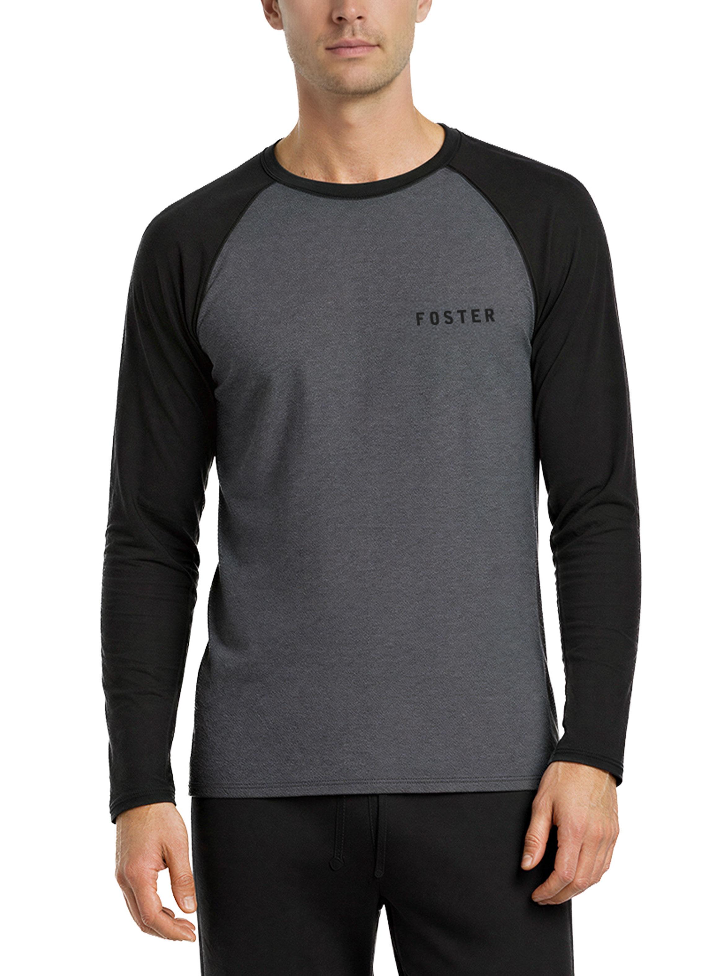 Pijama Largo Cuello Redondo Manga Color-2