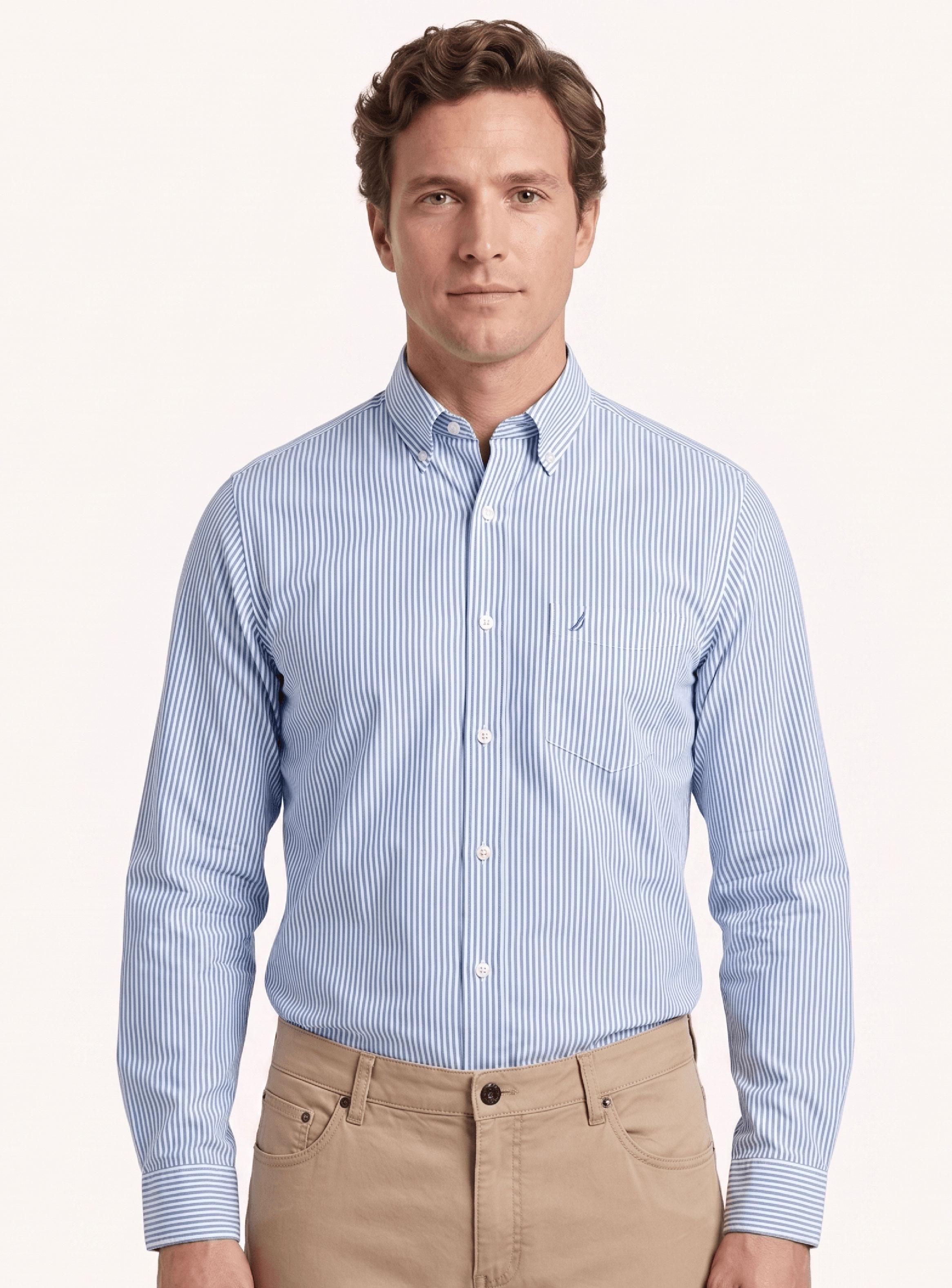 Camisa Botones Líneas-0
