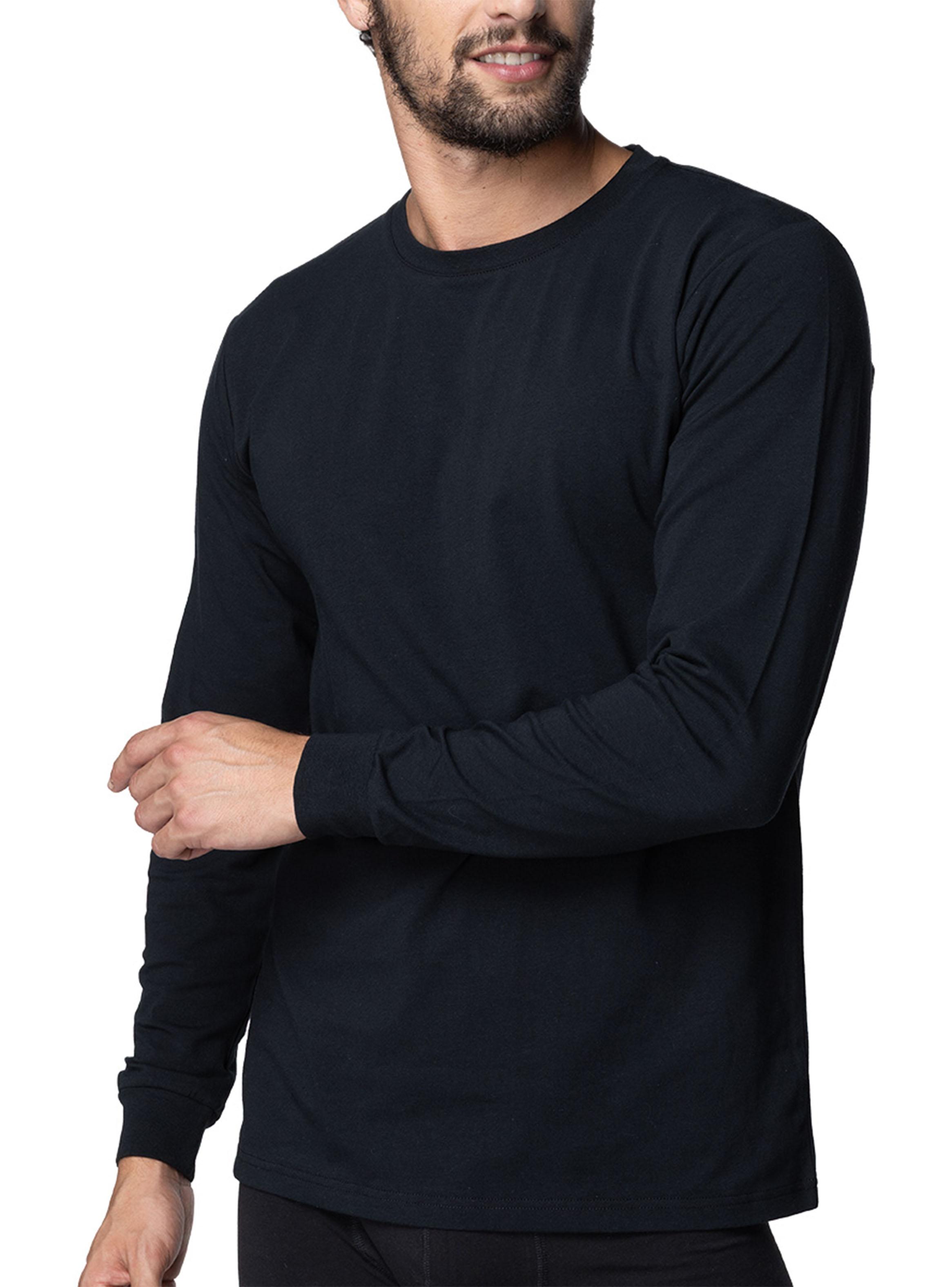 Camiseta Manga Larga Cuello Redondo Algodón Liso-2