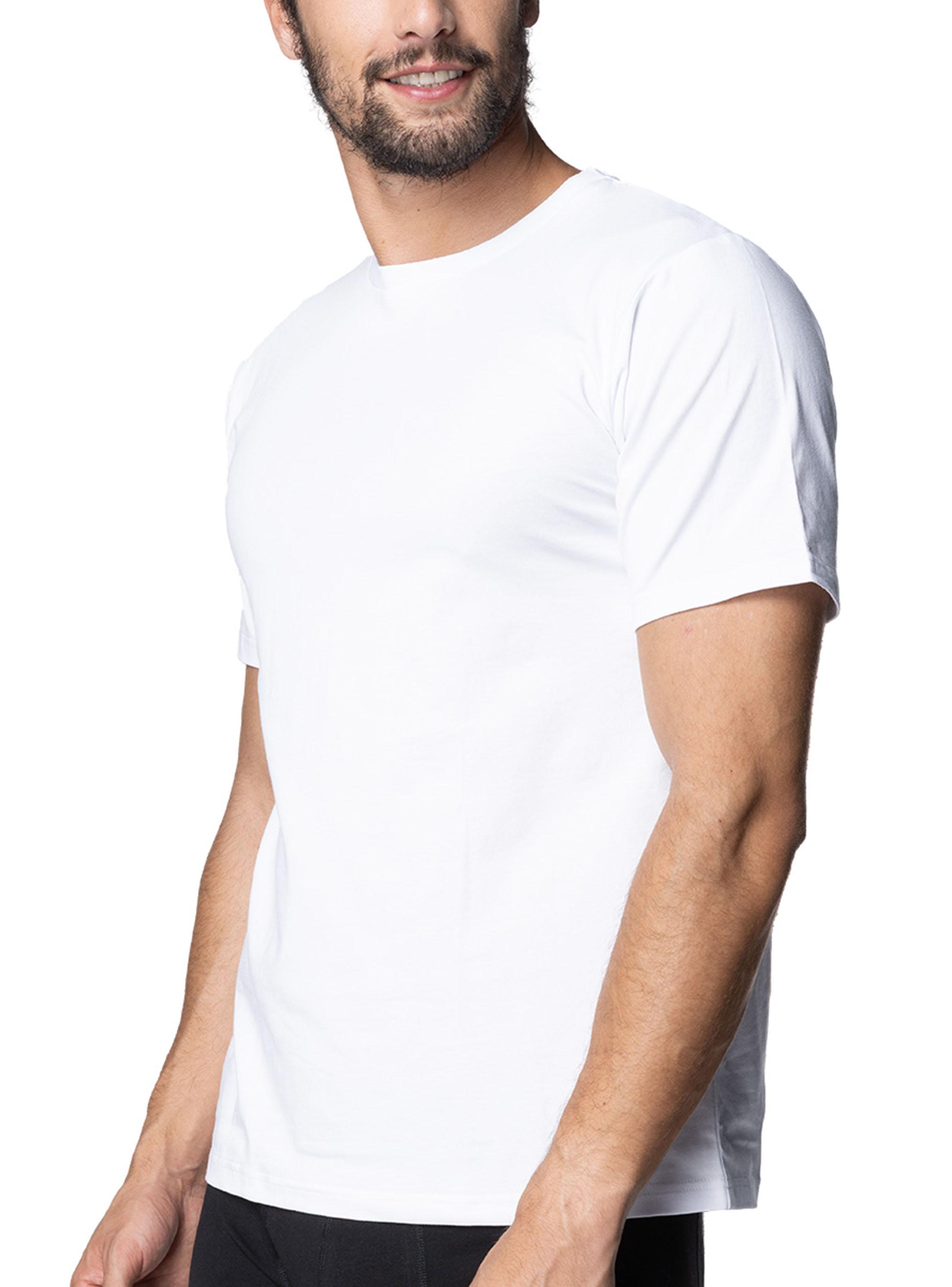 Camiseta Manga Corta  Cuello Redondo Algodón Liso-2