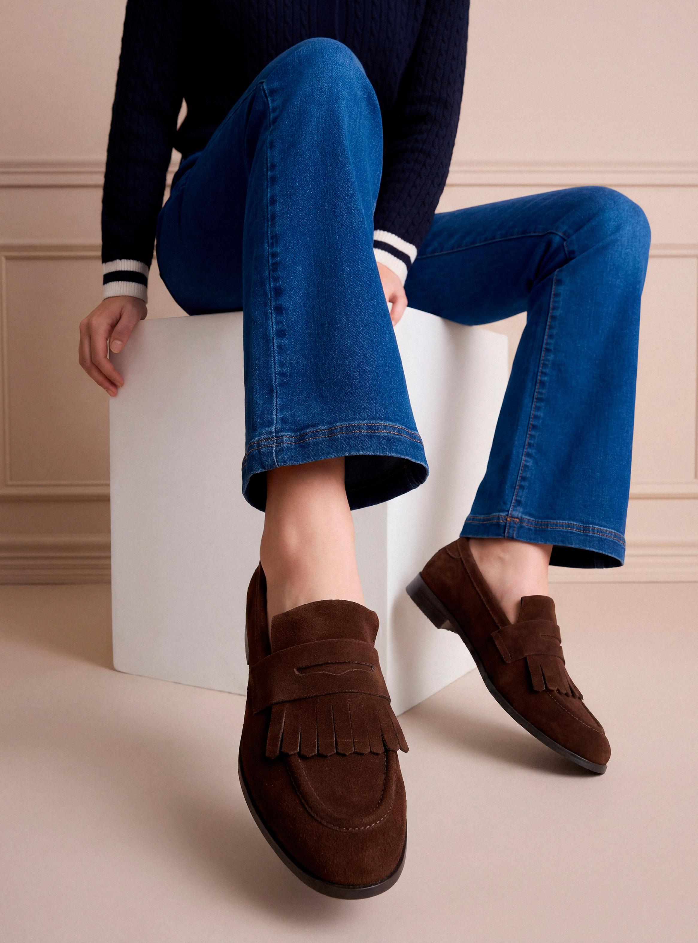 Mocasín Cuero con Flecos Mujer-0