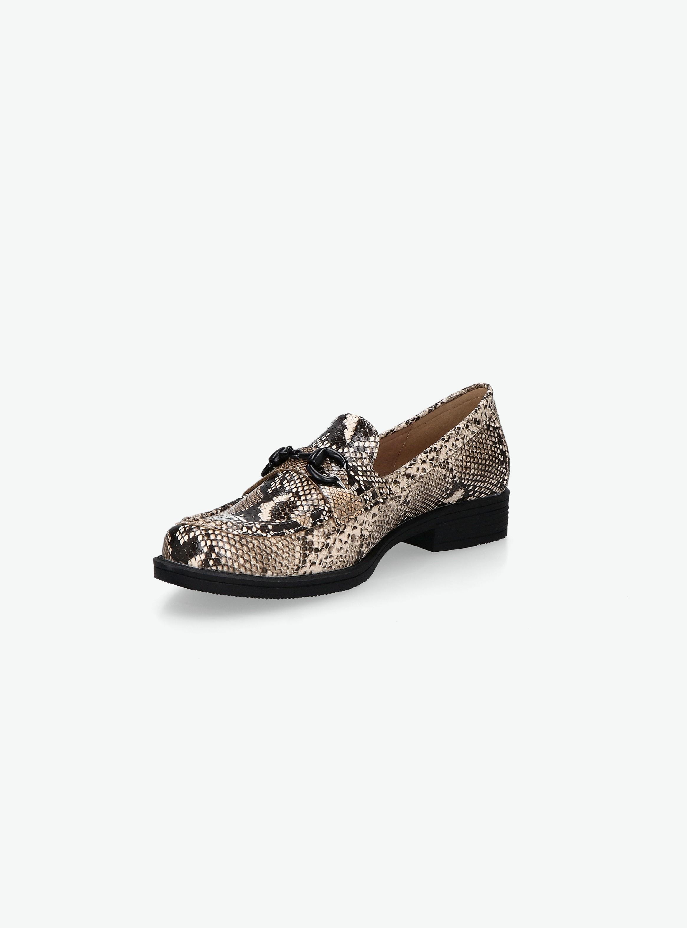 Mocasín PU Diseño Pitón Hebilla Metálica Decorativa Mujer-2