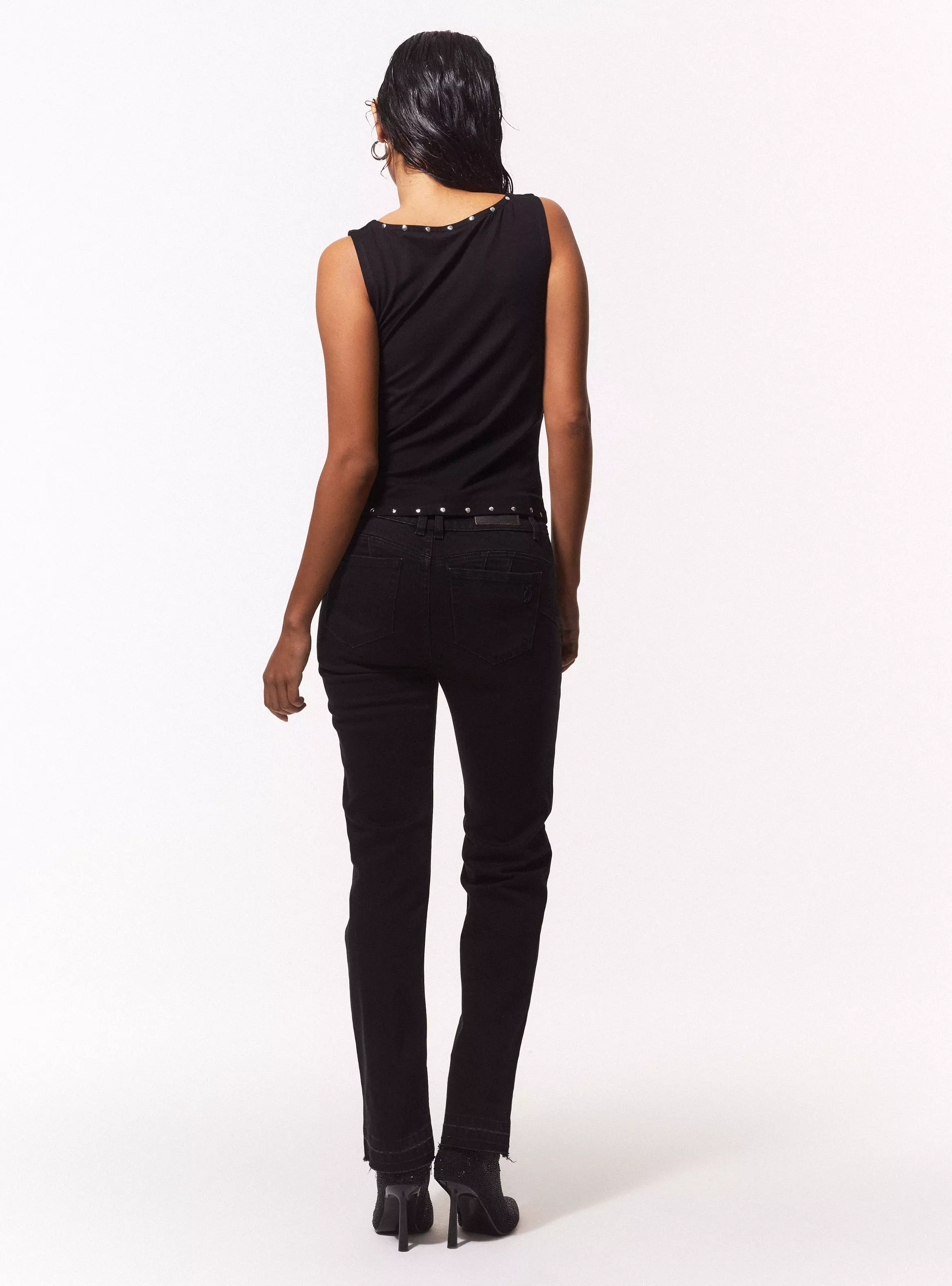 Jeans Slim con Strass en Pretina y Costado-5