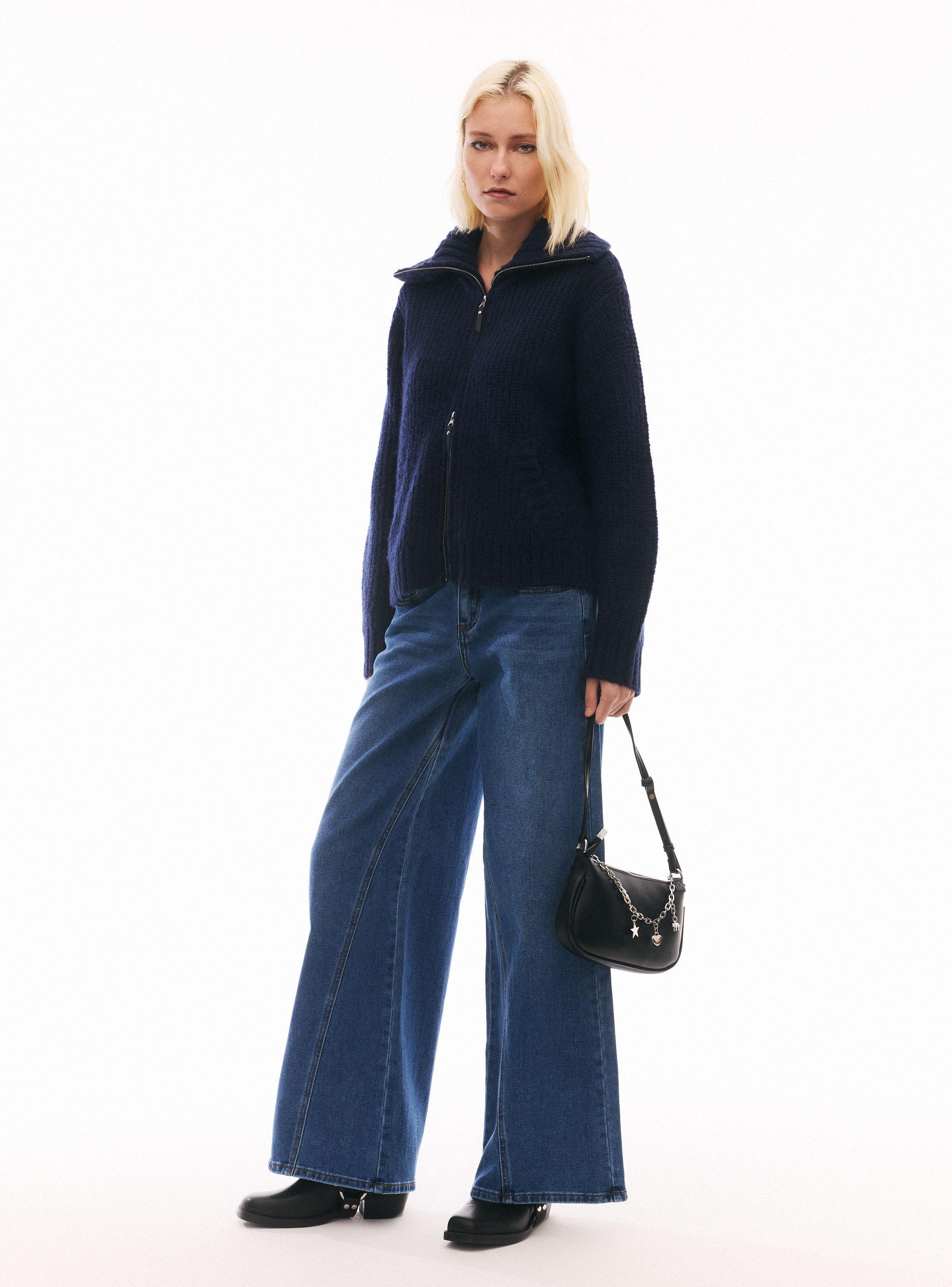 Jeans Wide Leg Tiro Bajo Denim-4