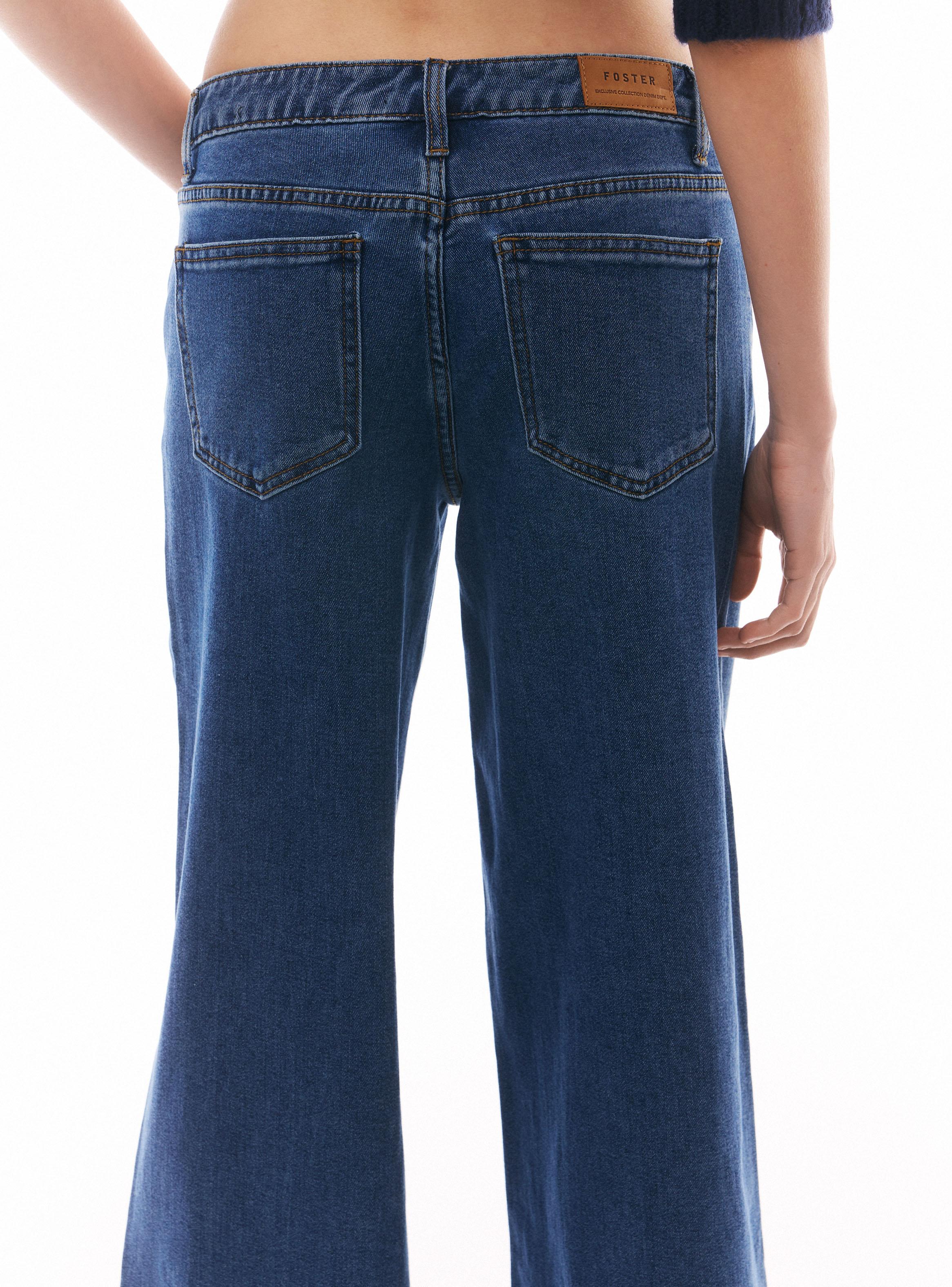 Jeans Wide Leg Tiro Bajo Denim-3