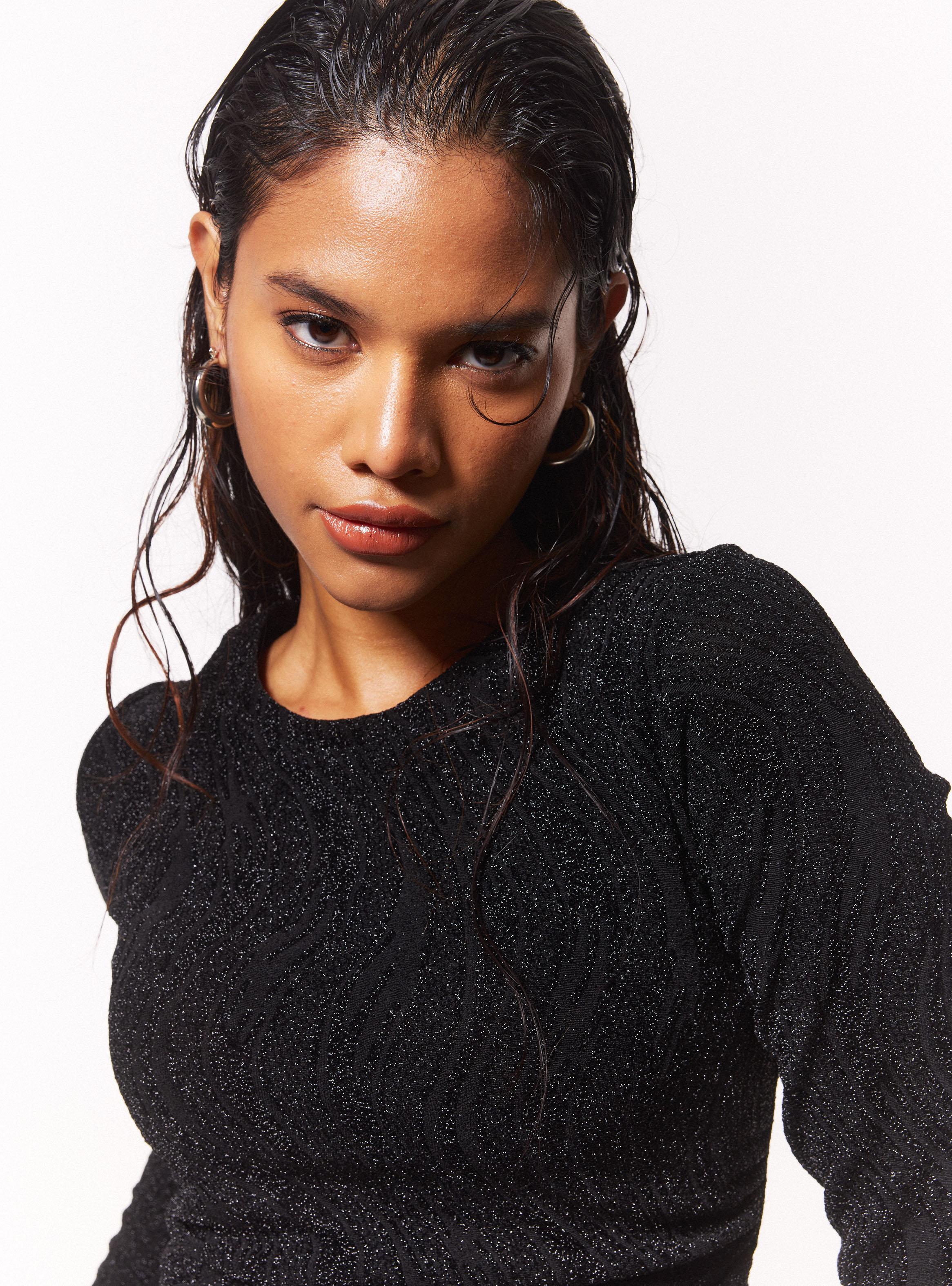 Polera Asimétrica Jacquard Lurex-2