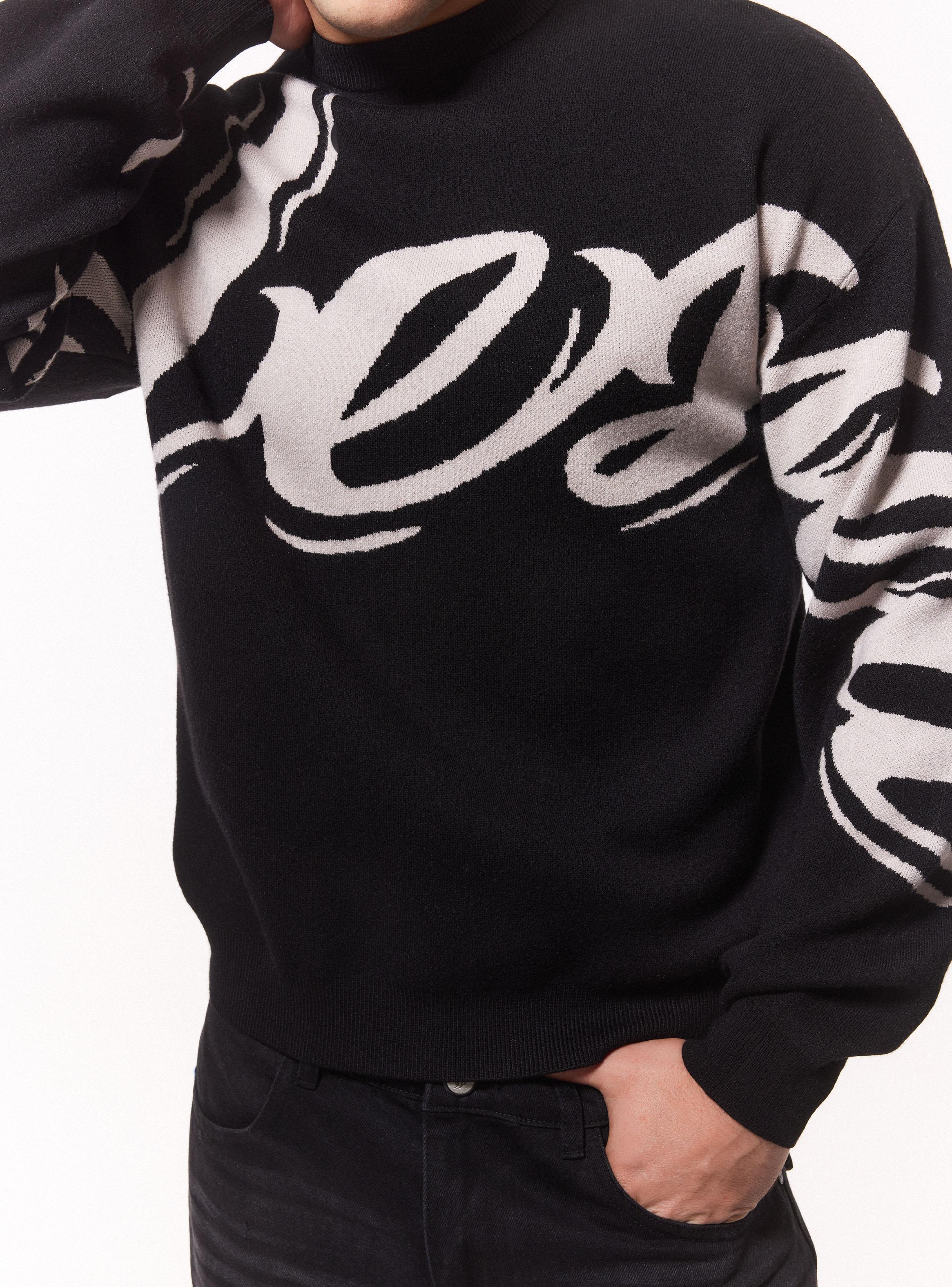 Sweater Boxy Texto Jacquard-3