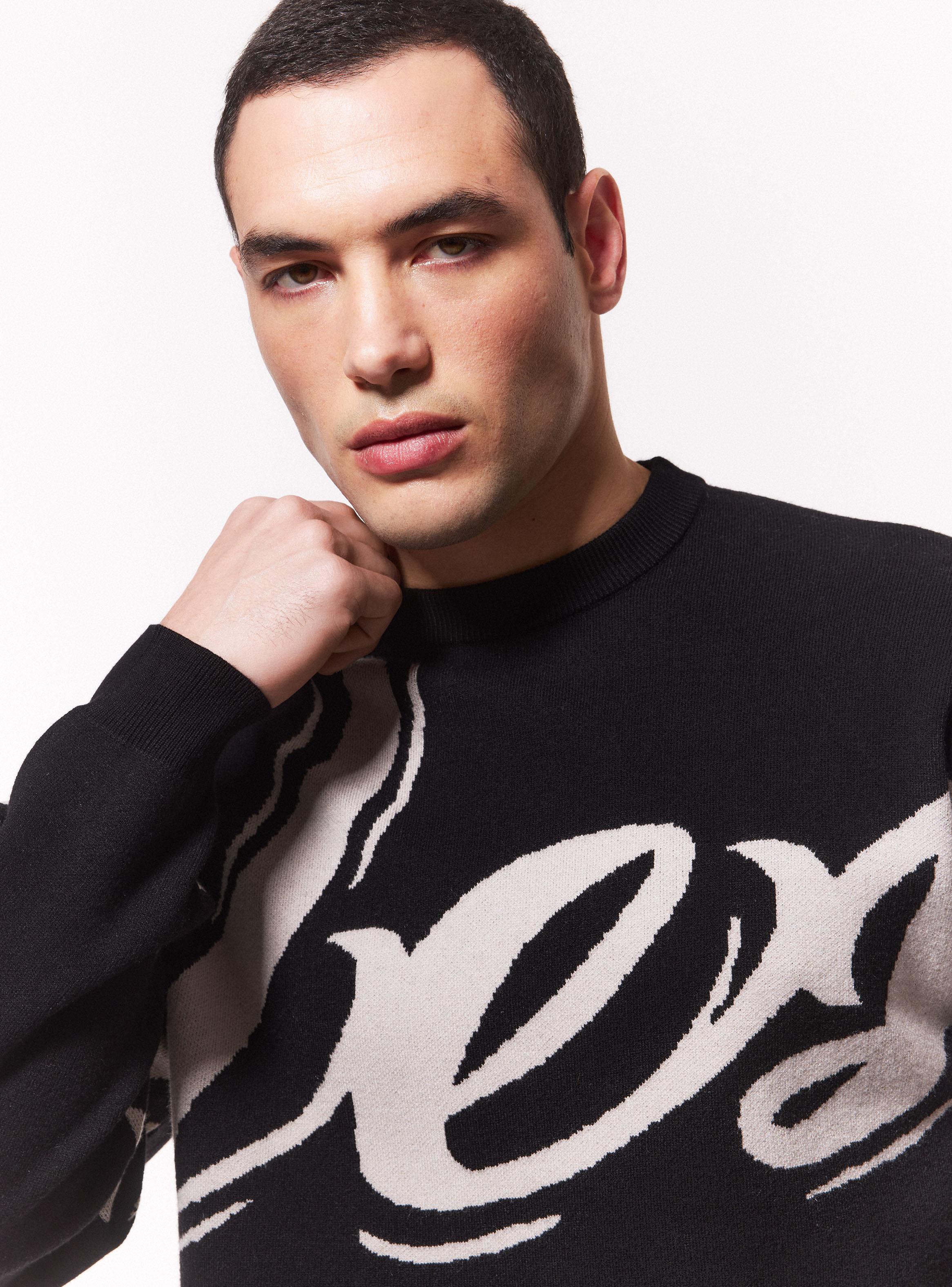 Sweater Boxy Texto Jacquard-2