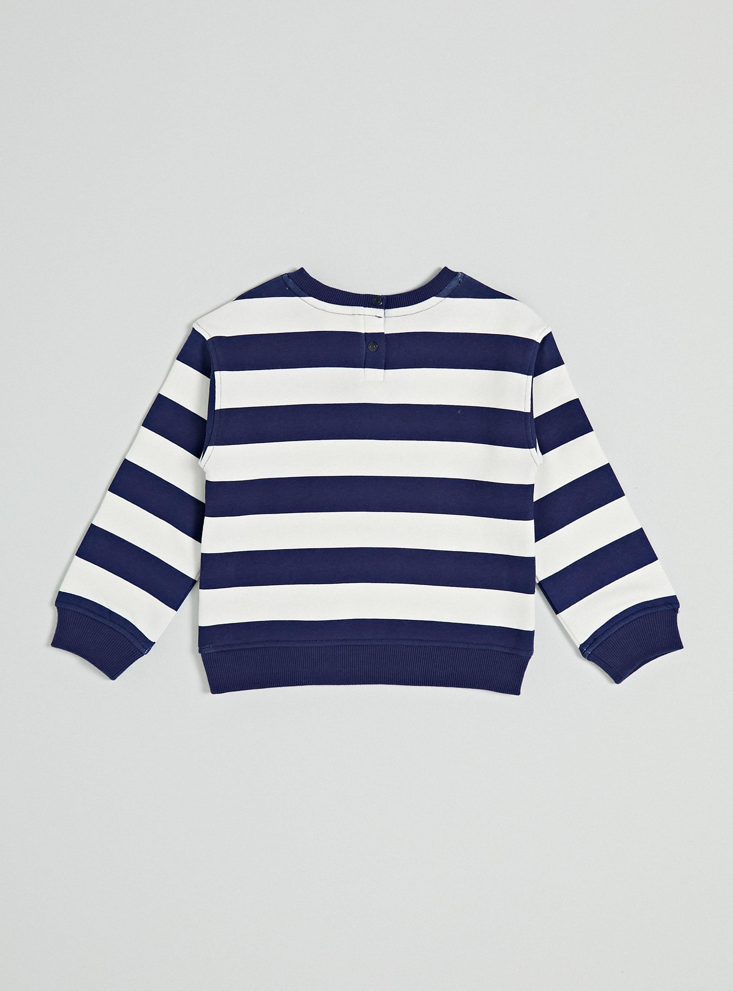 Polerón Rayado con Estampado Varsity Niño-2