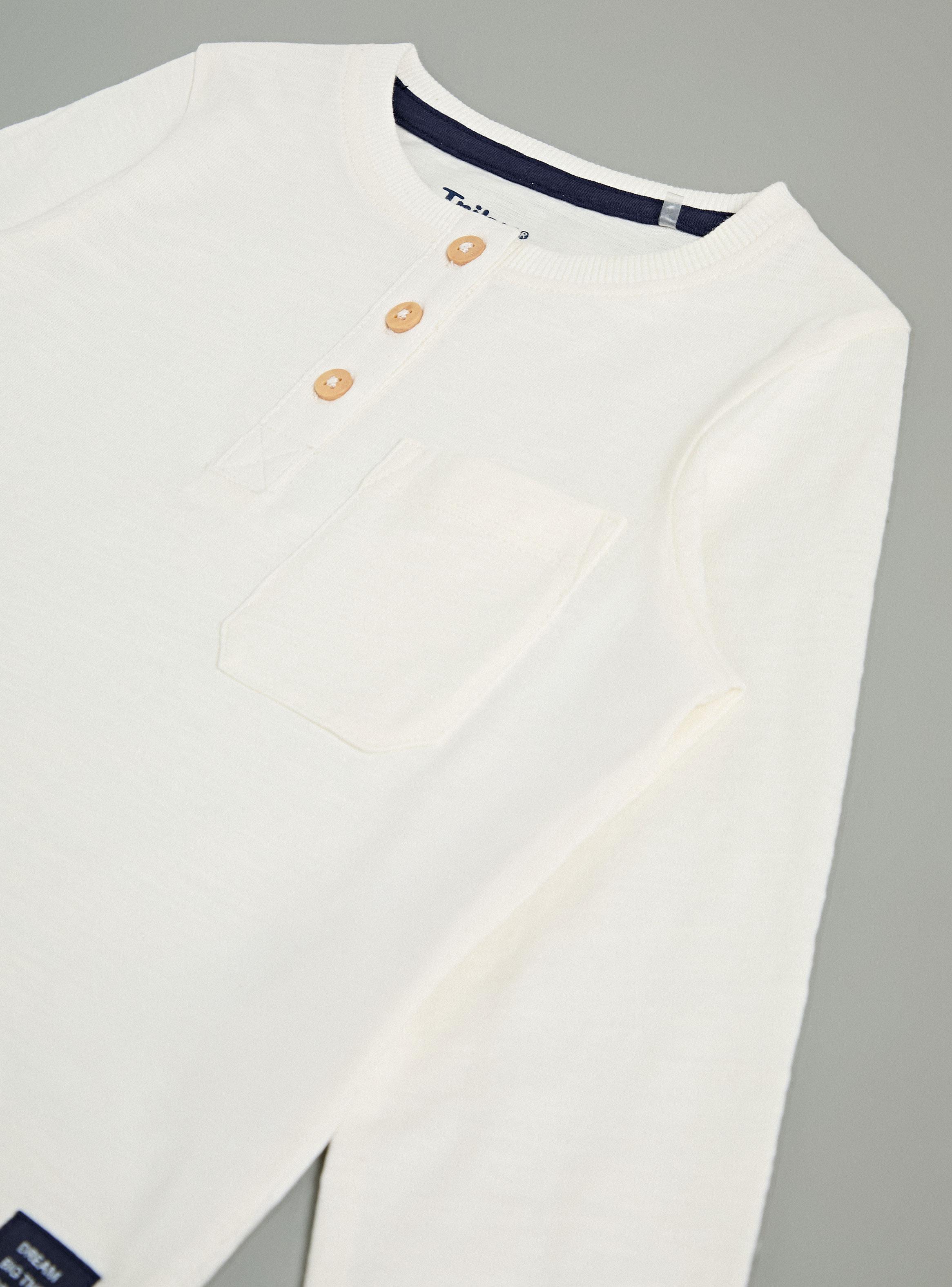 Polera Manga Larga Henley Botones y Bolsiillo-3