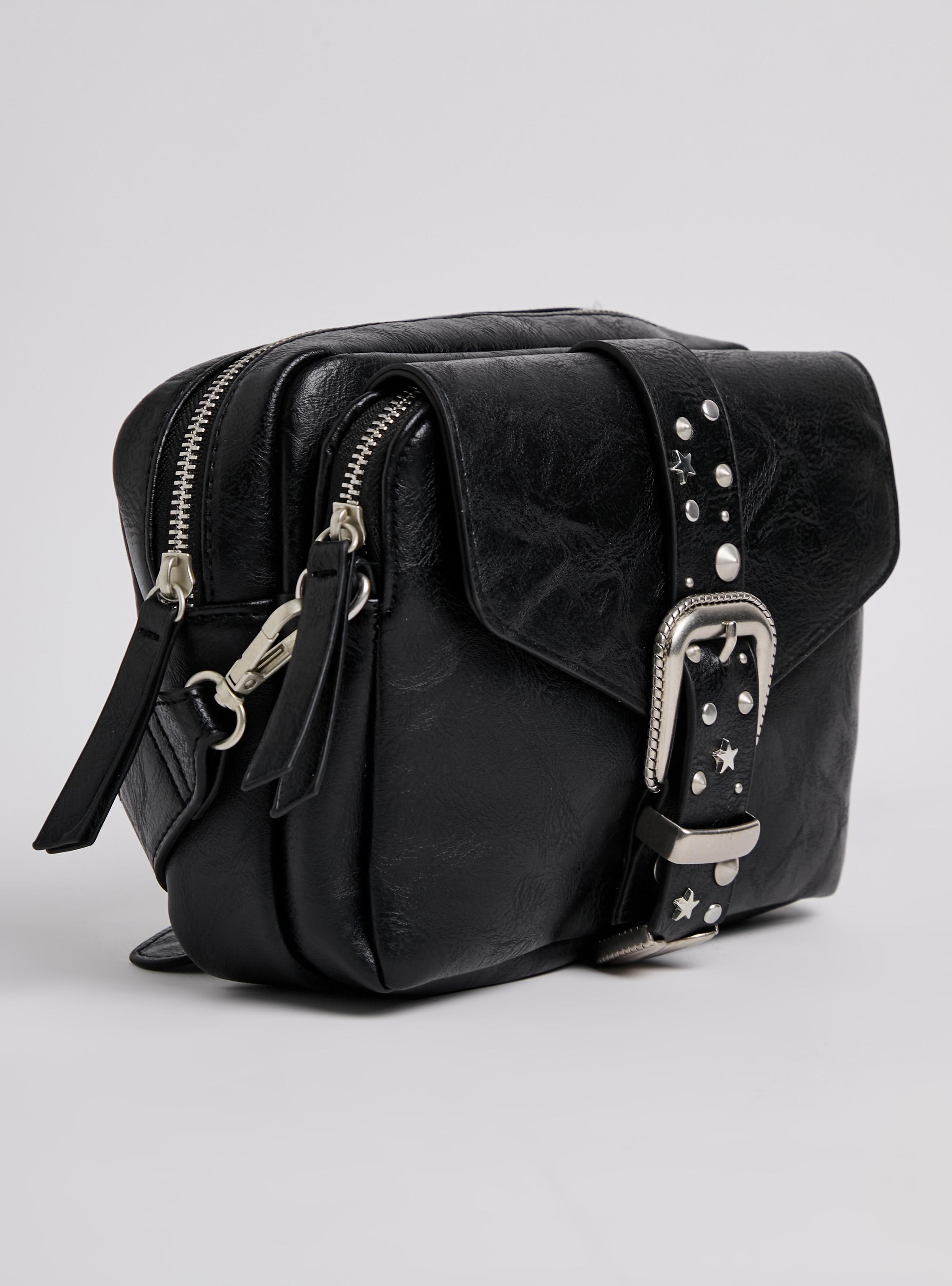 Cartera Crossbody con Hebilla y Tachas Metálicas-3