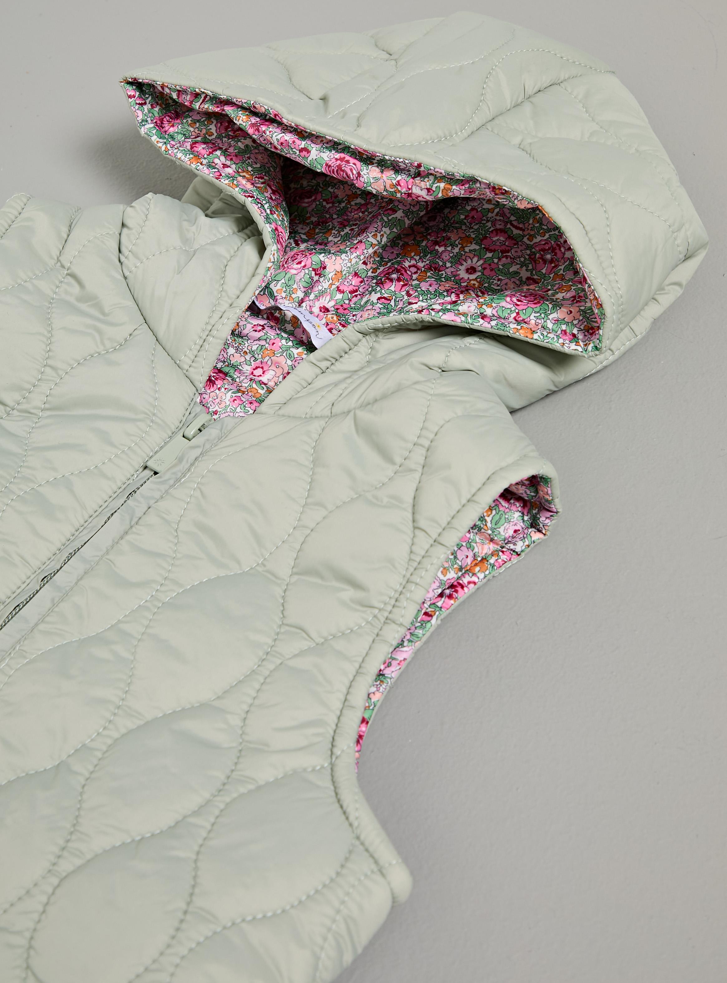 Parka sin Manga Diseño Floral Niña-3