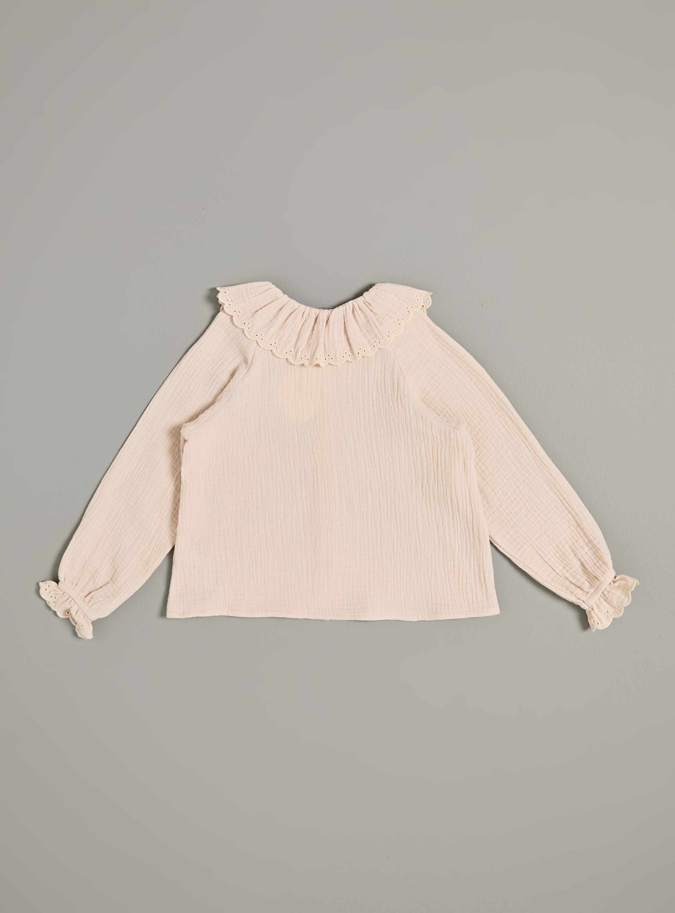 Blusa con Botones y Cuello Broderie-2
