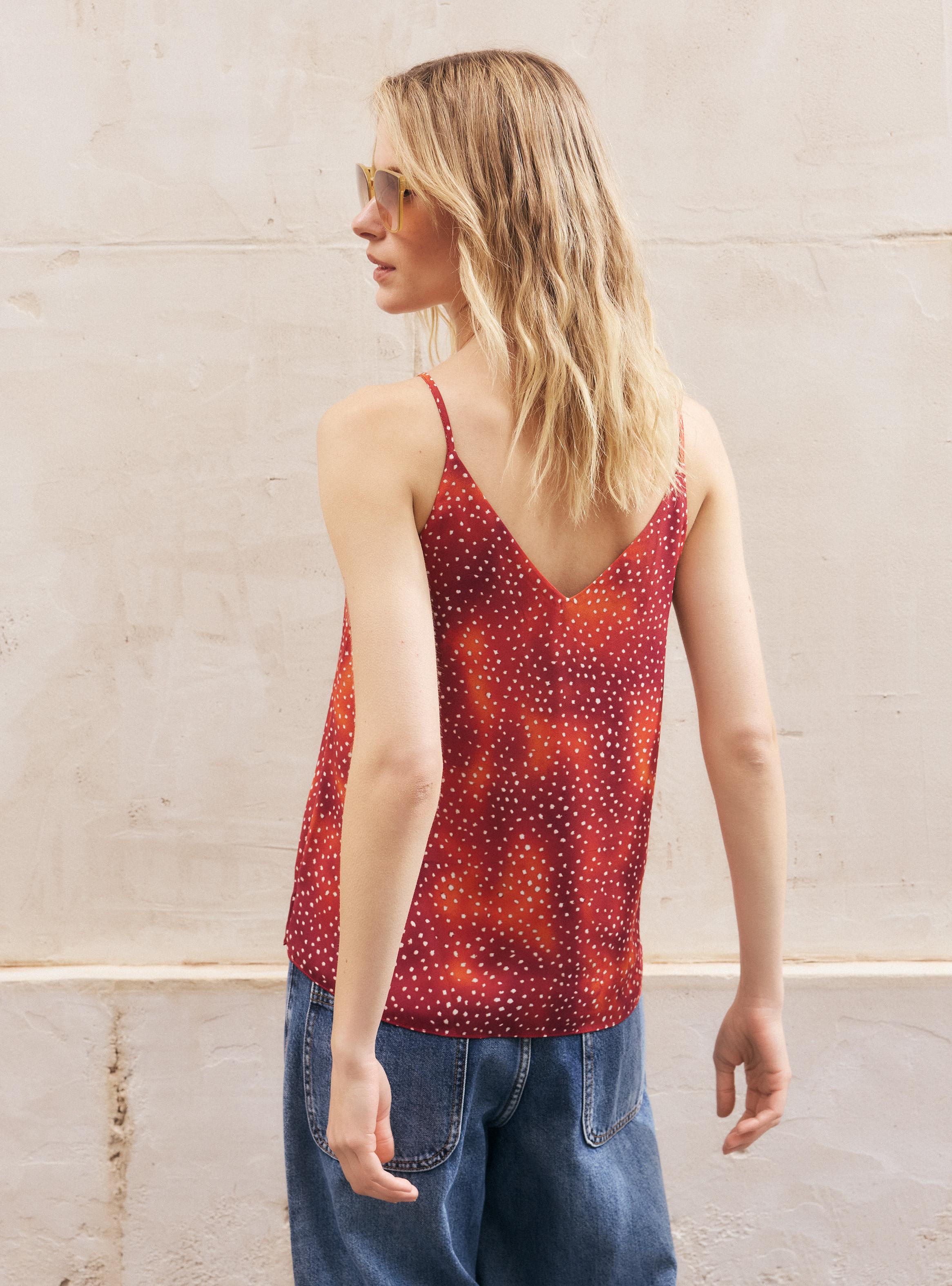 Blusa Doble Capa Tirantes Finos Estampada-1