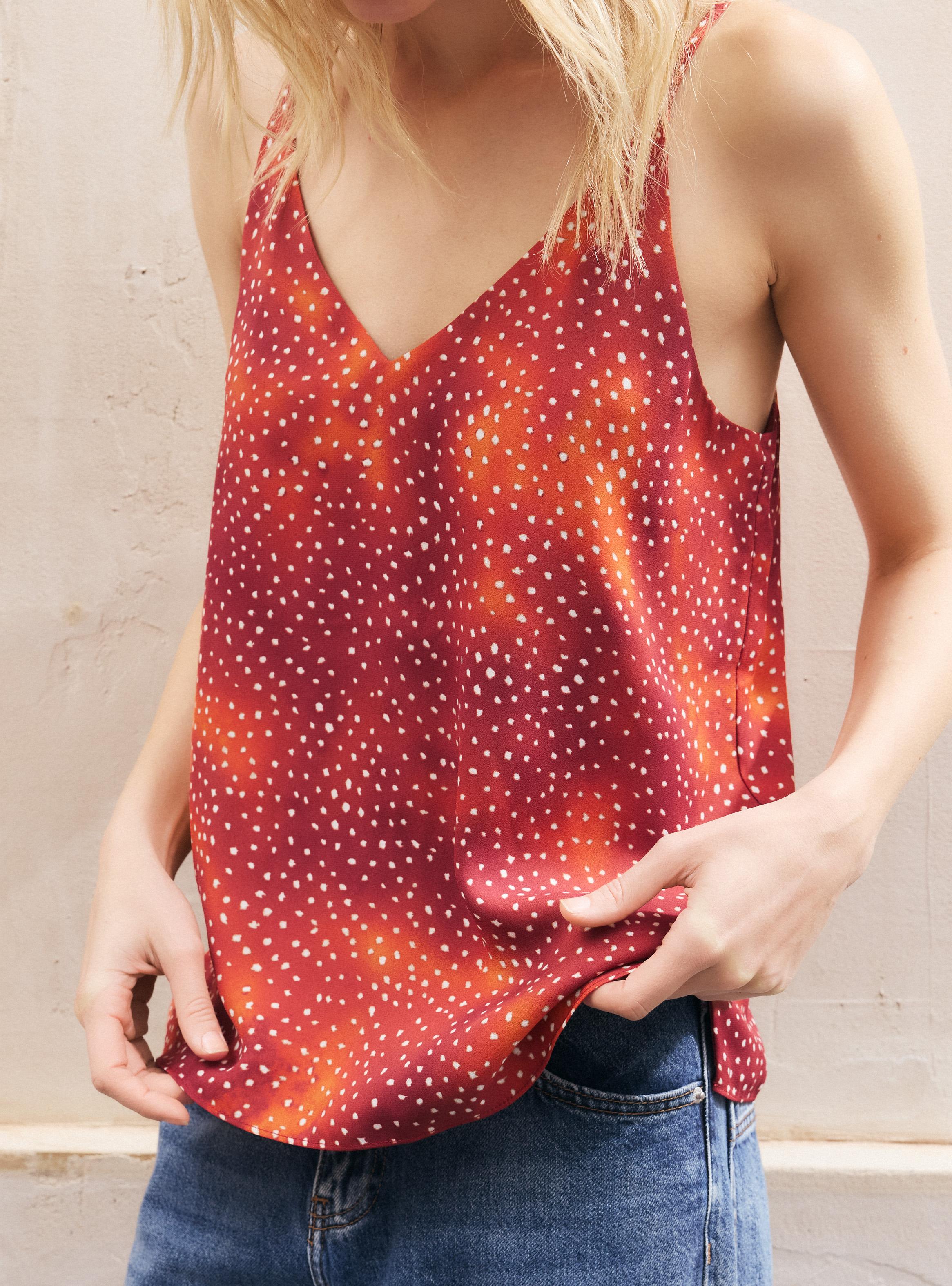 Blusa Doble Capa Tirantes Finos Estampada-3