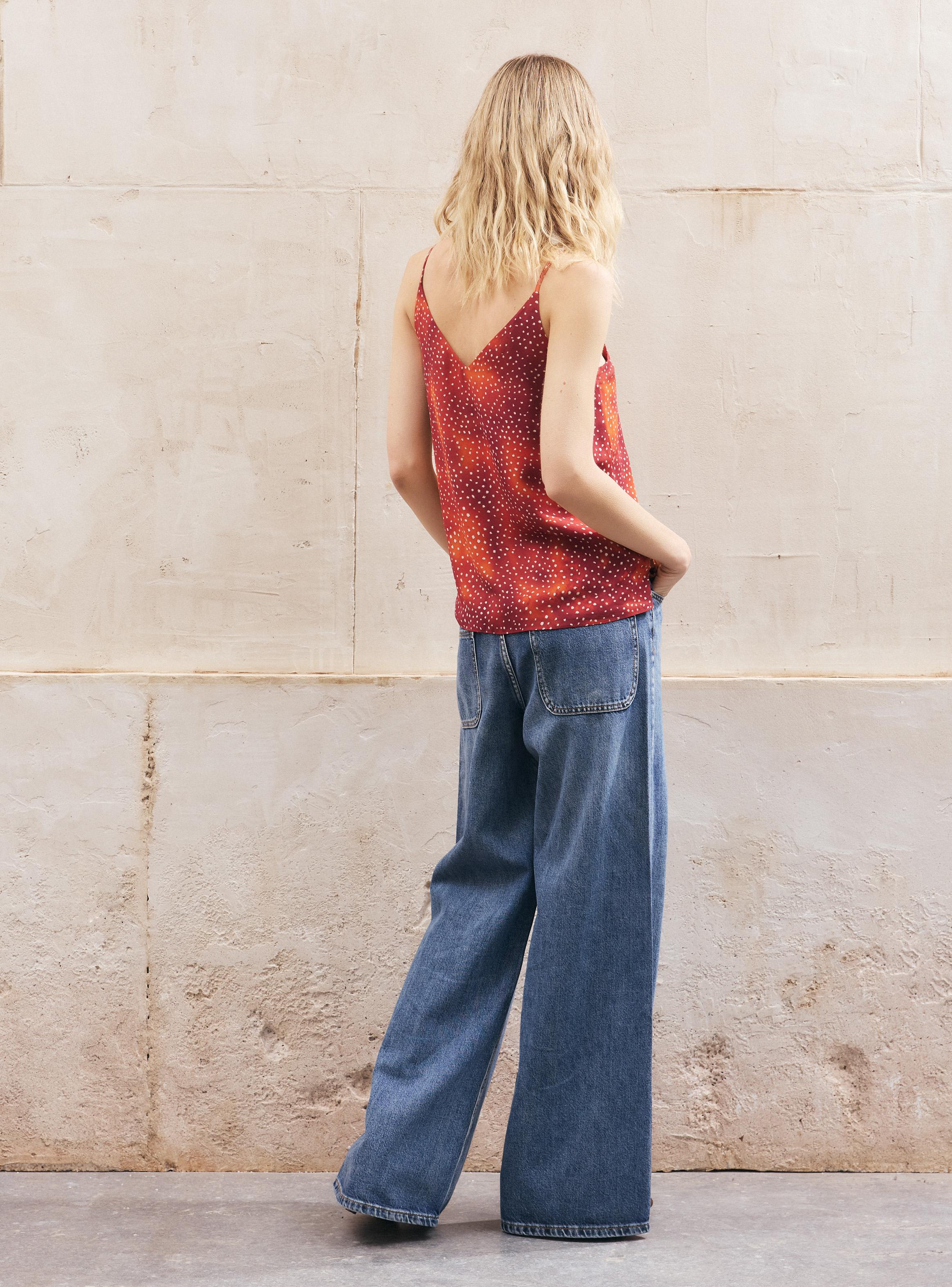 Blusa Doble Capa Tirantes Finos Estampada-5