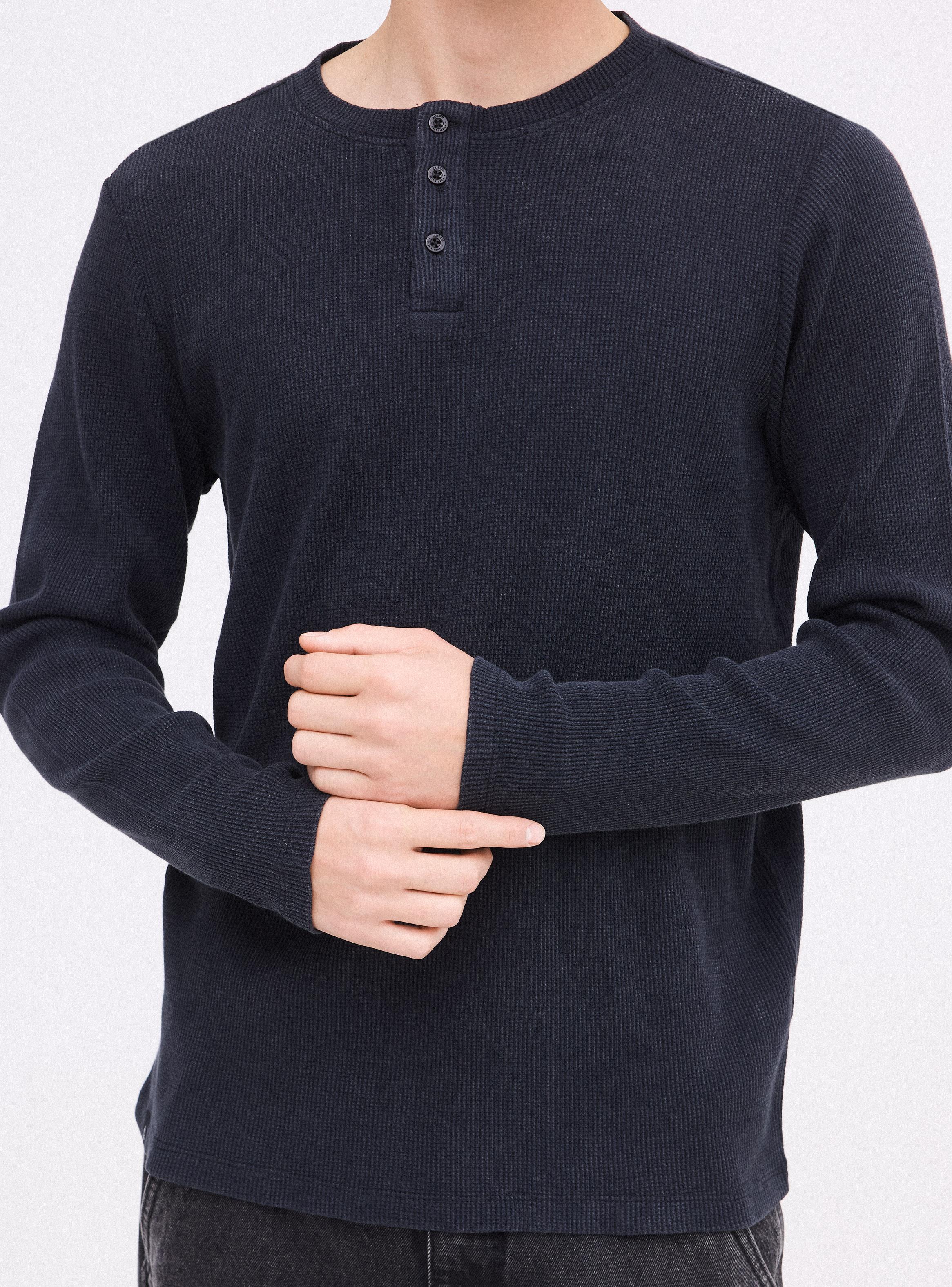 Polera Calidad waffle con Lavado Garment Dye-3