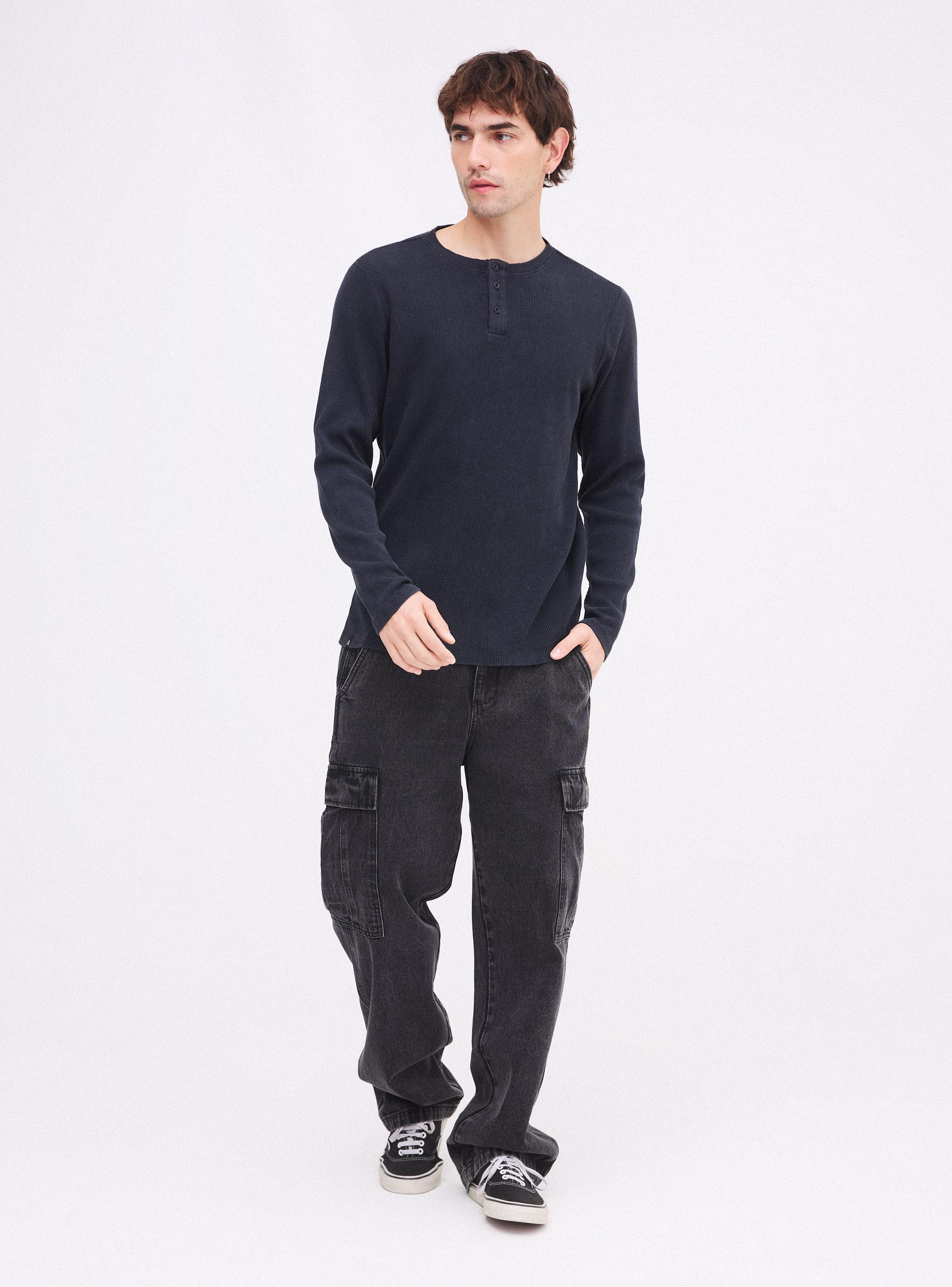 Polera Calidad waffle con Lavado Garment Dye-4