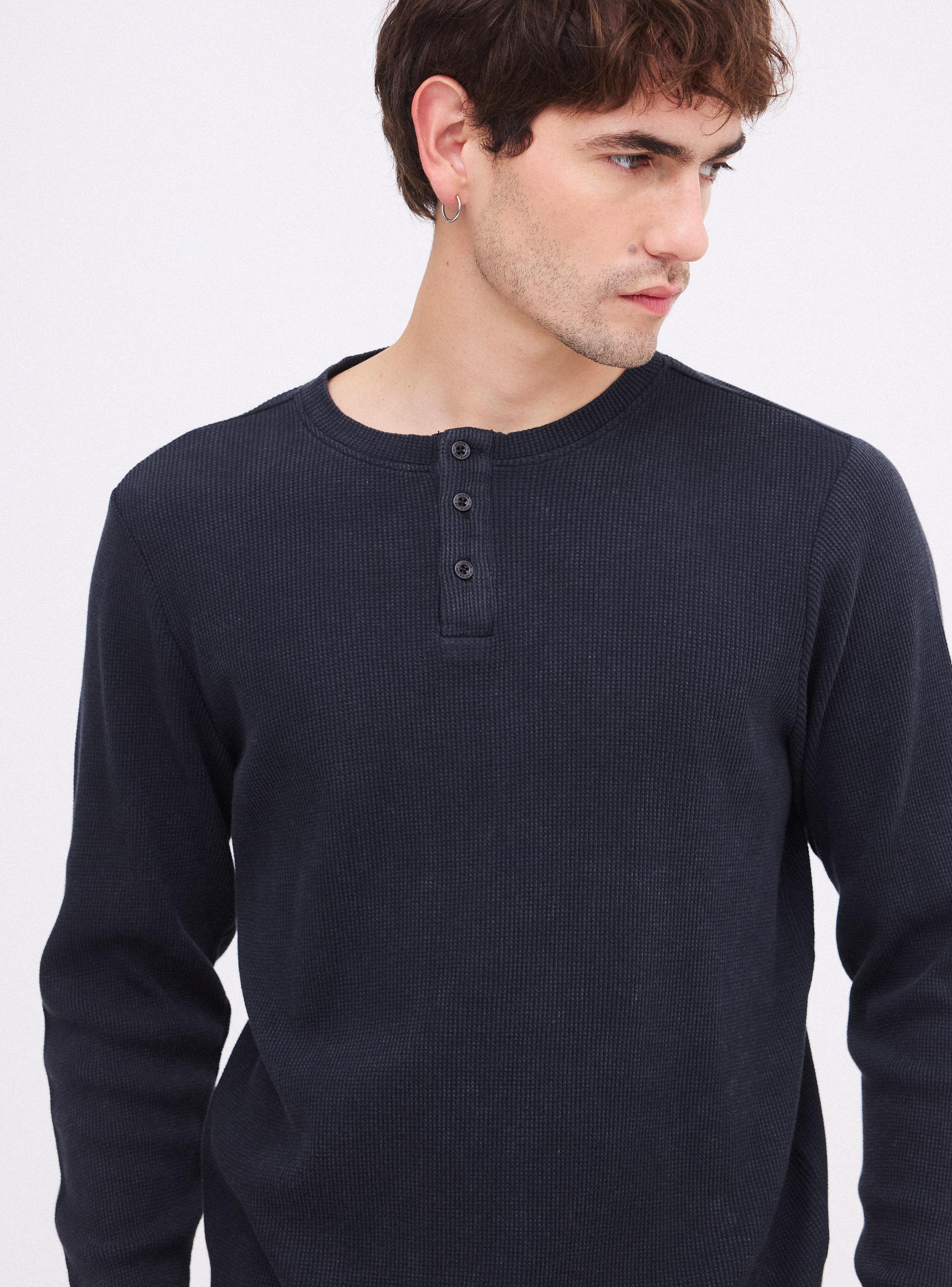 Polera Calidad waffle con Lavado Garment Dye-2