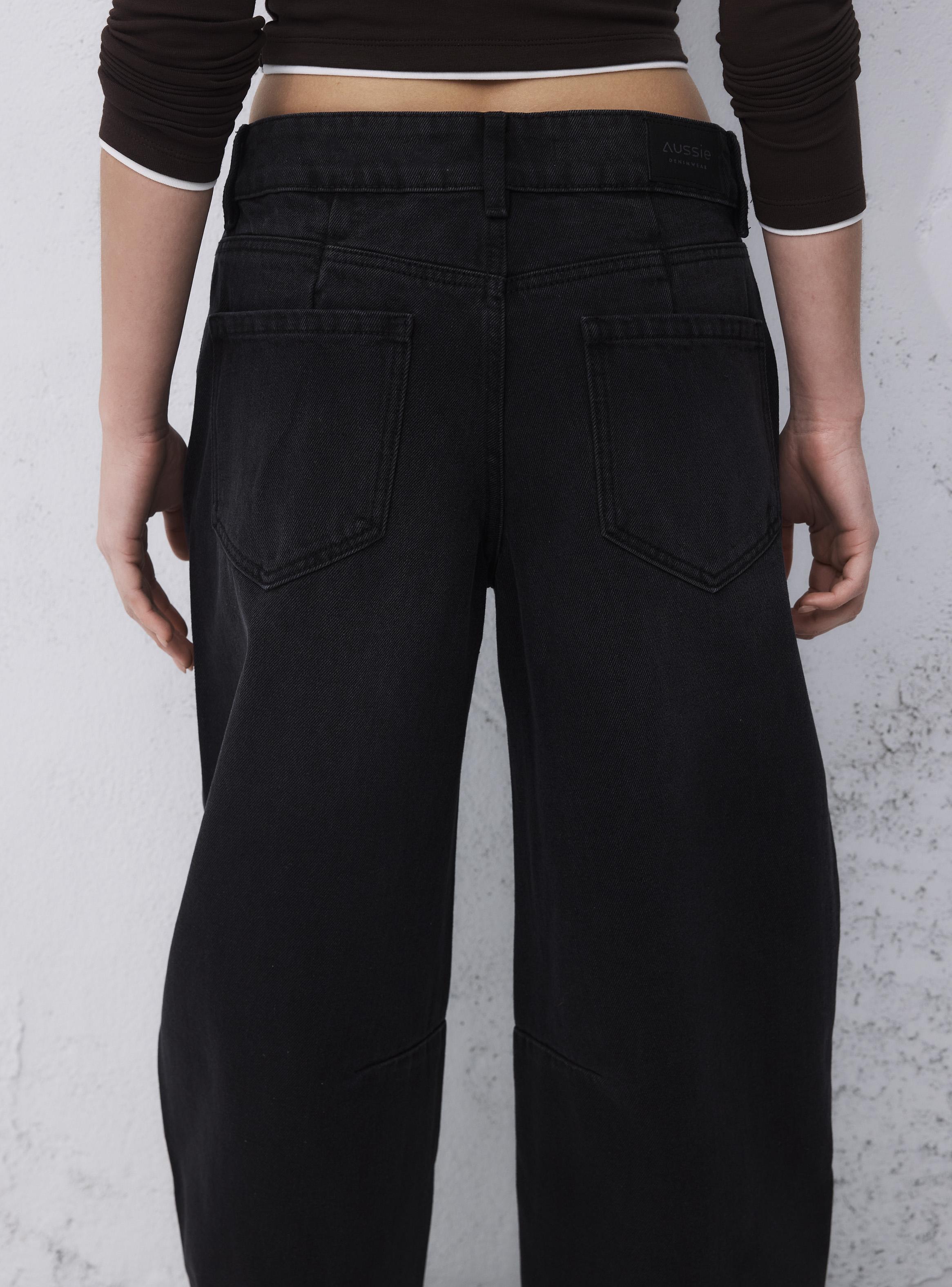 Jeans Wide Leg Tiro Alto con Costuras Decorativas-3