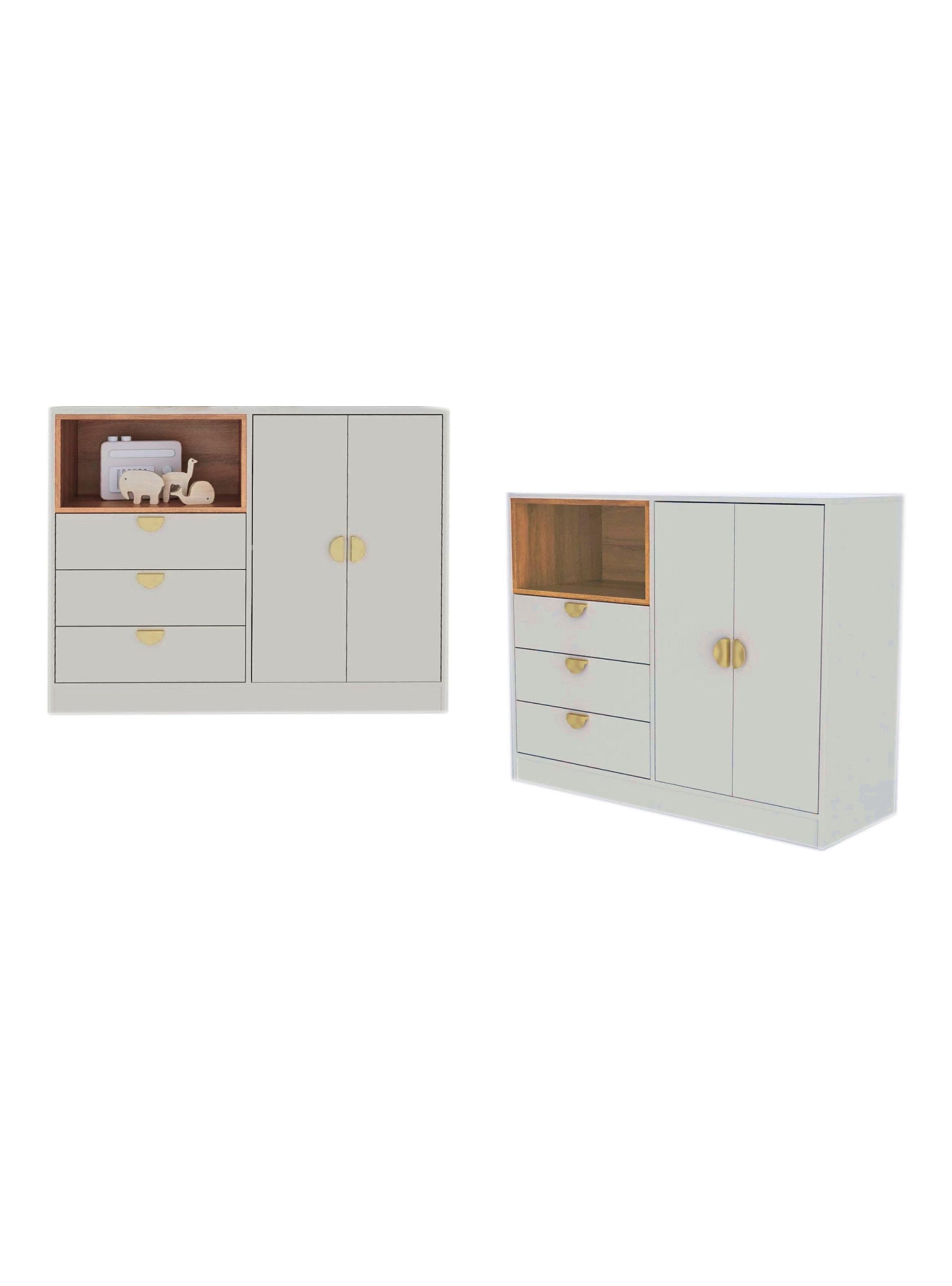 Cómoda 2 Puertas y 3 Cajones Cariño Arena-2