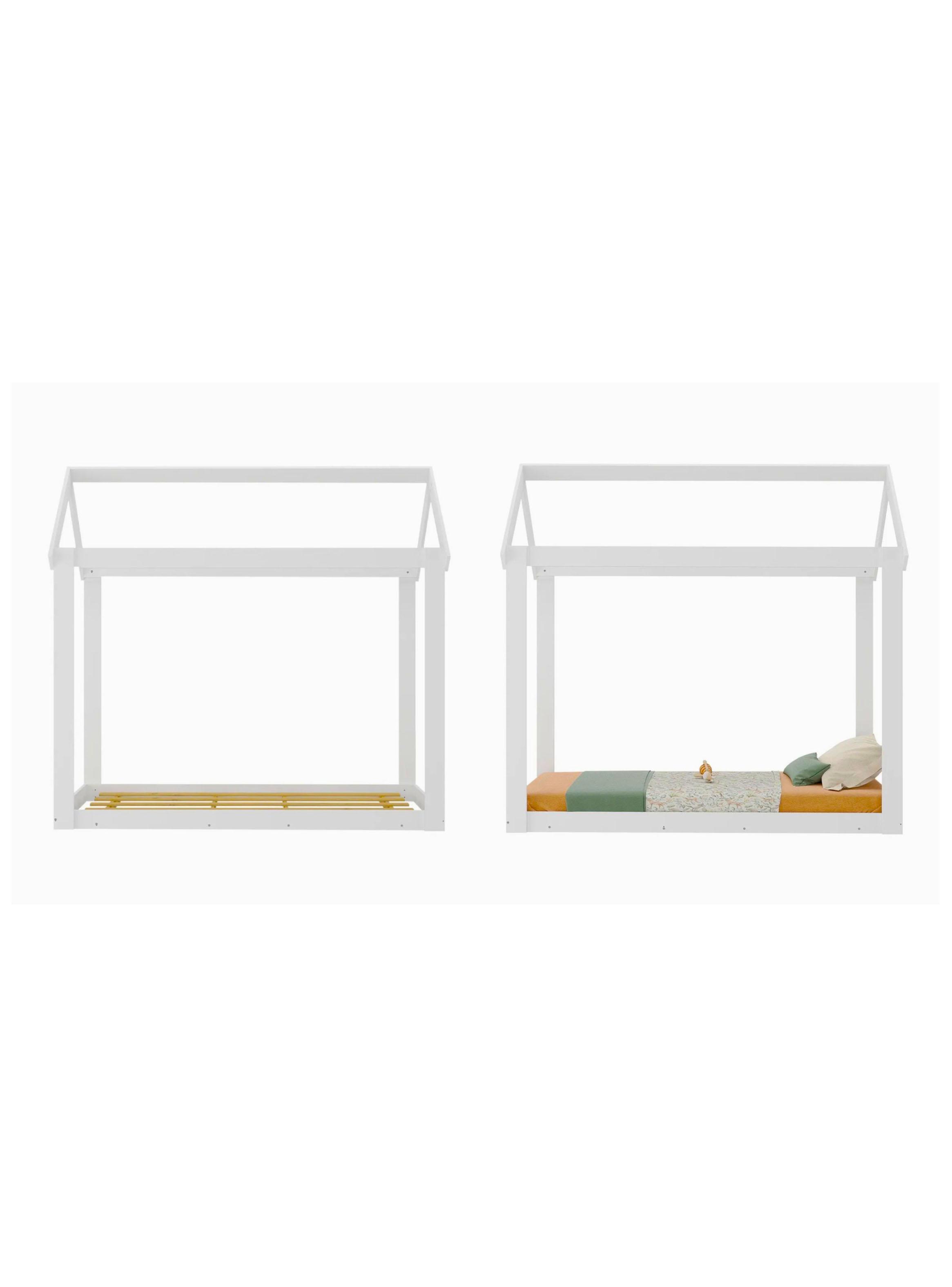 Cama Casita Montessori Cariño Blanca-2