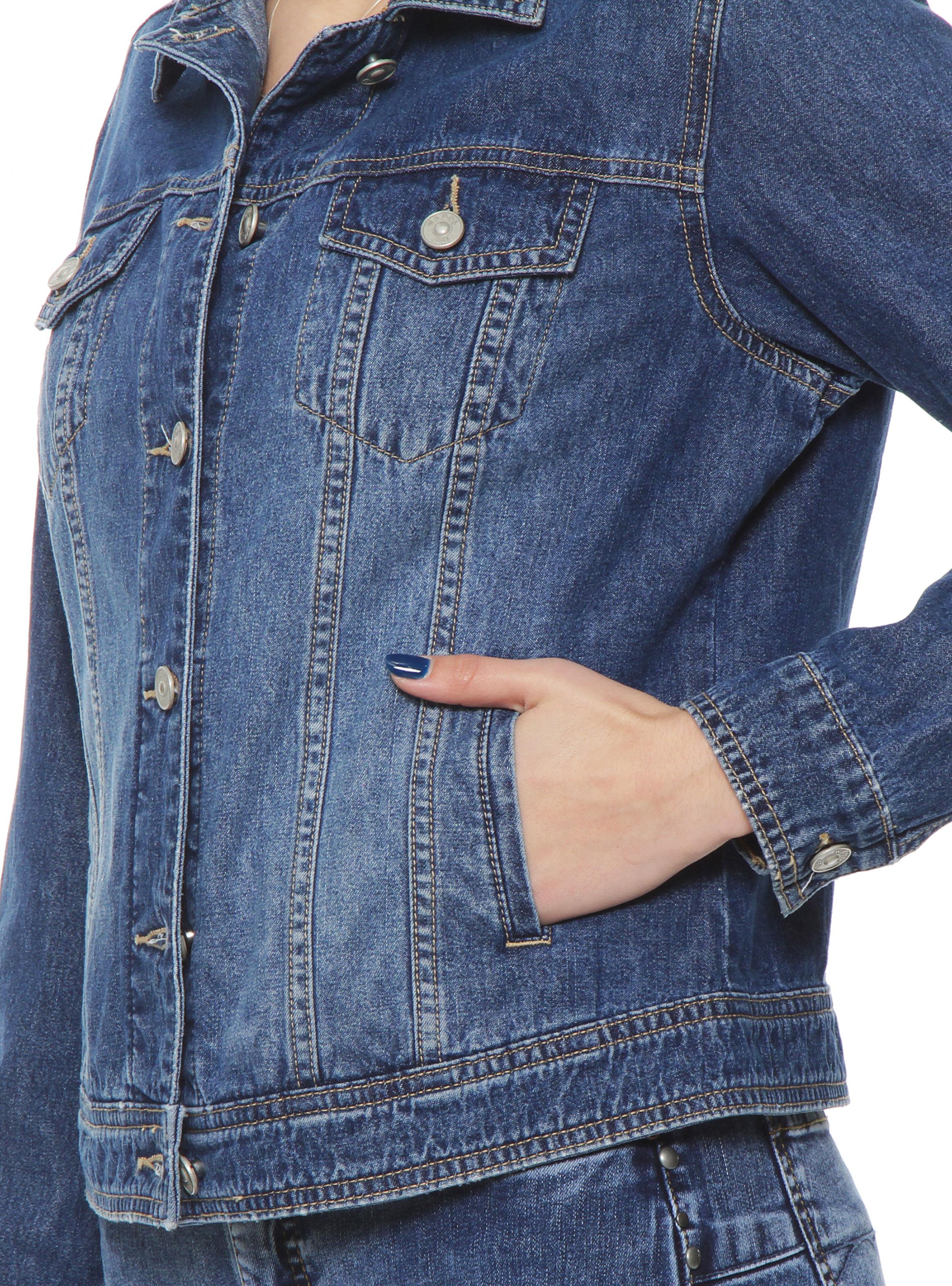 Chaqueta Denim Abotonada en Delantero-2