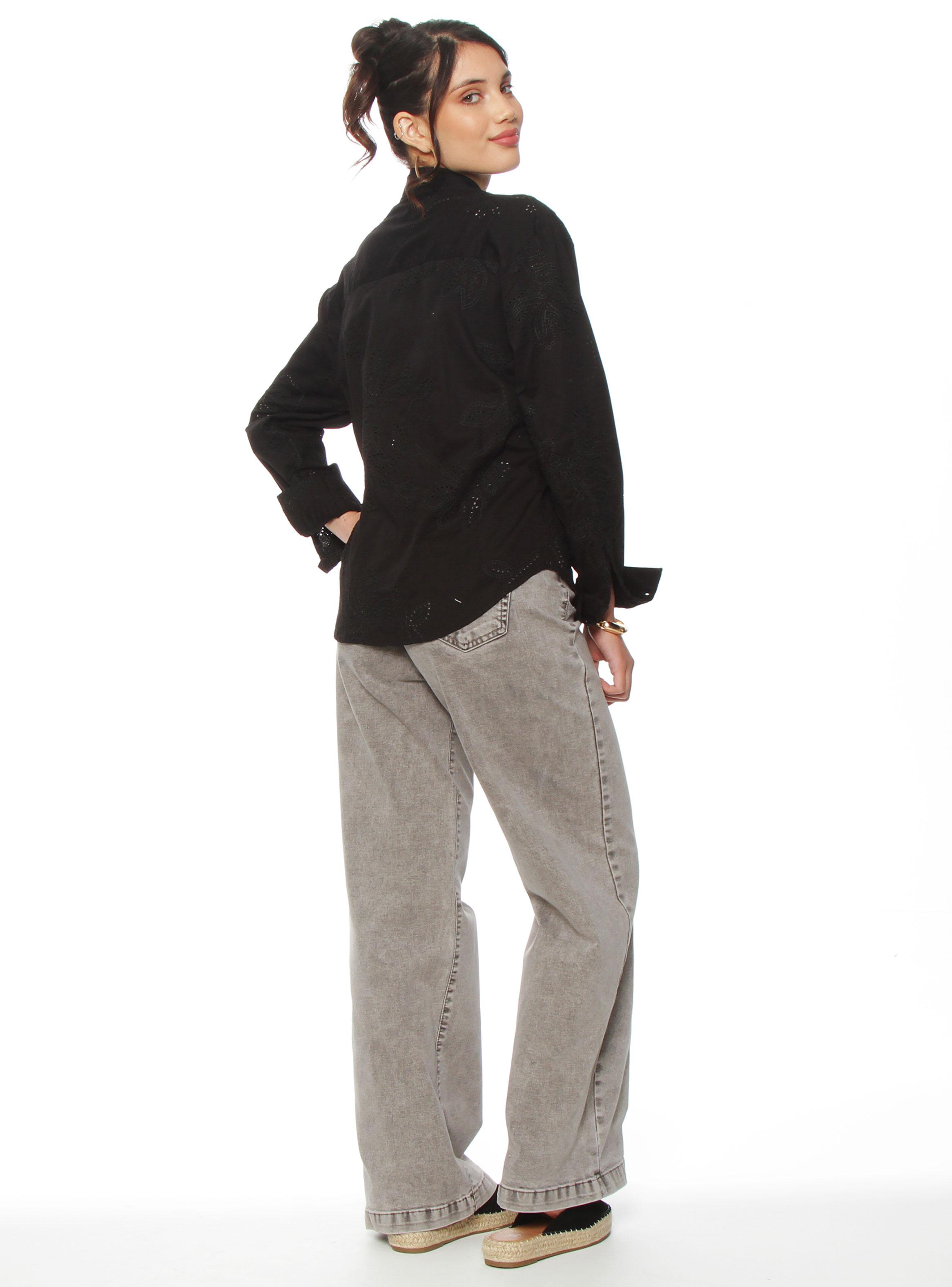 Blusa Embroidery Abotonada en Delantero-4