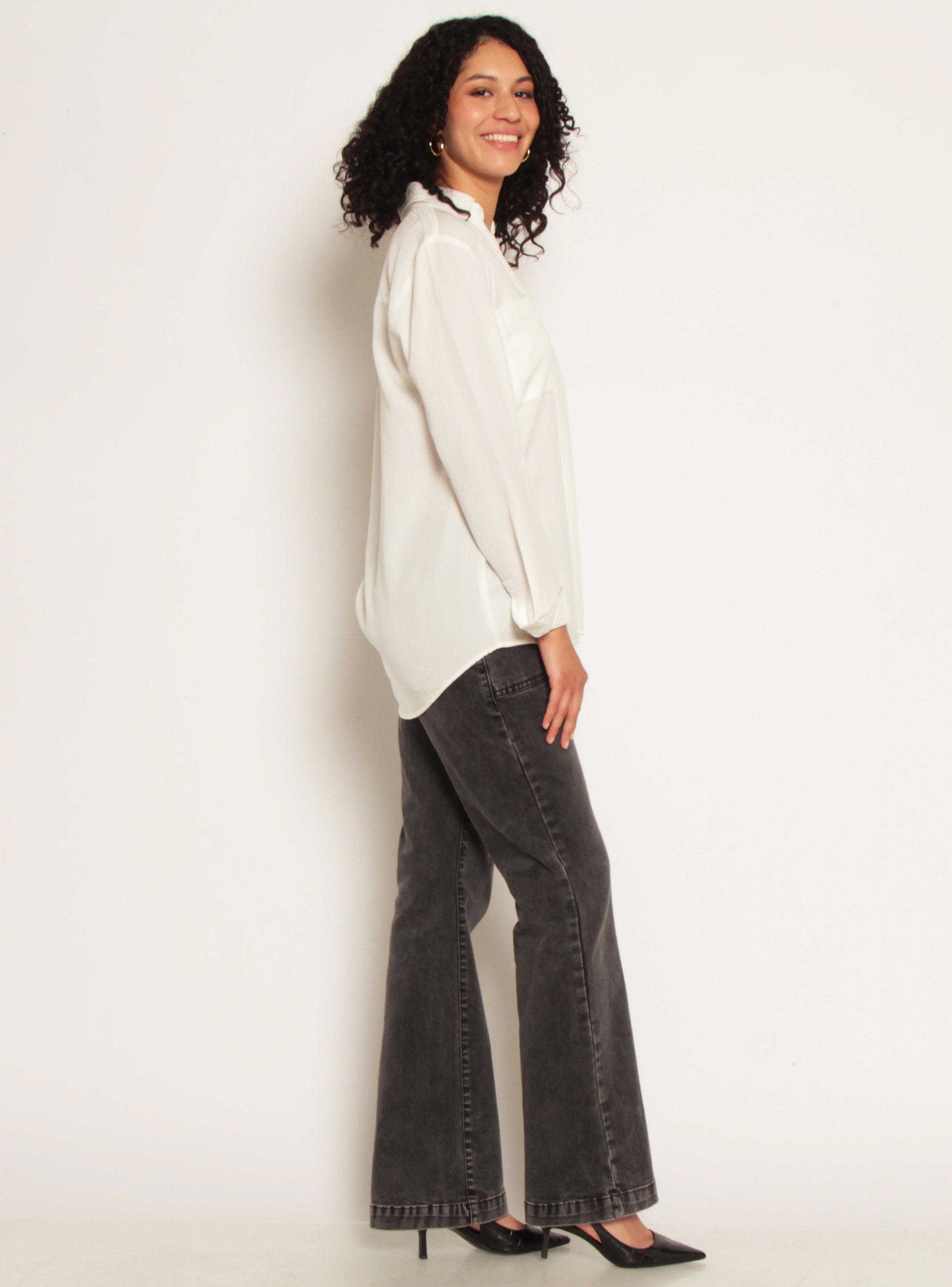 Blusa Manga Larga Tencel Abotonada en Delantero-4