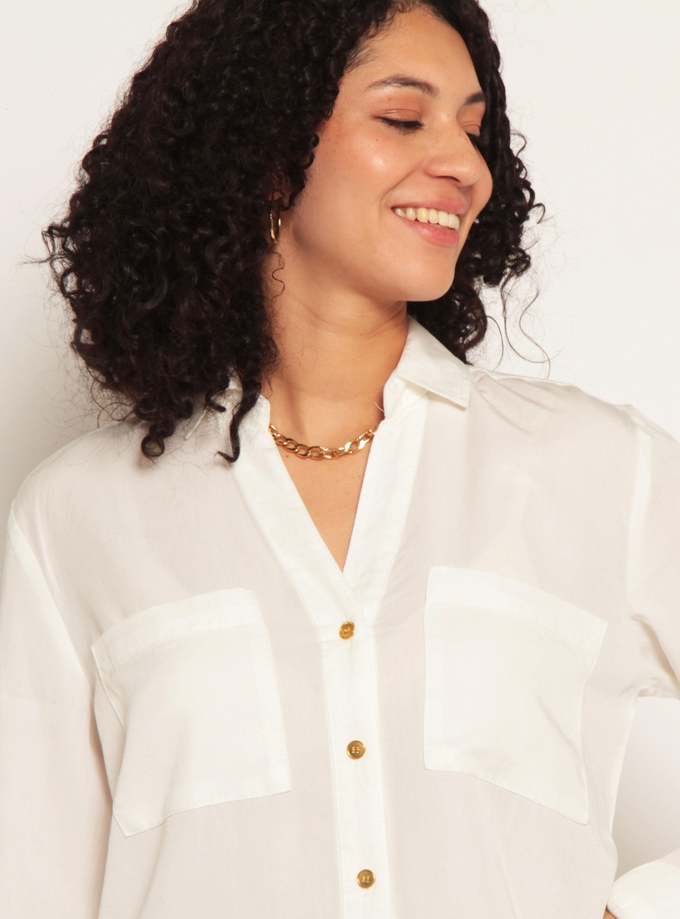 Blusa Manga Larga Tencel Abotonada en Delantero-2