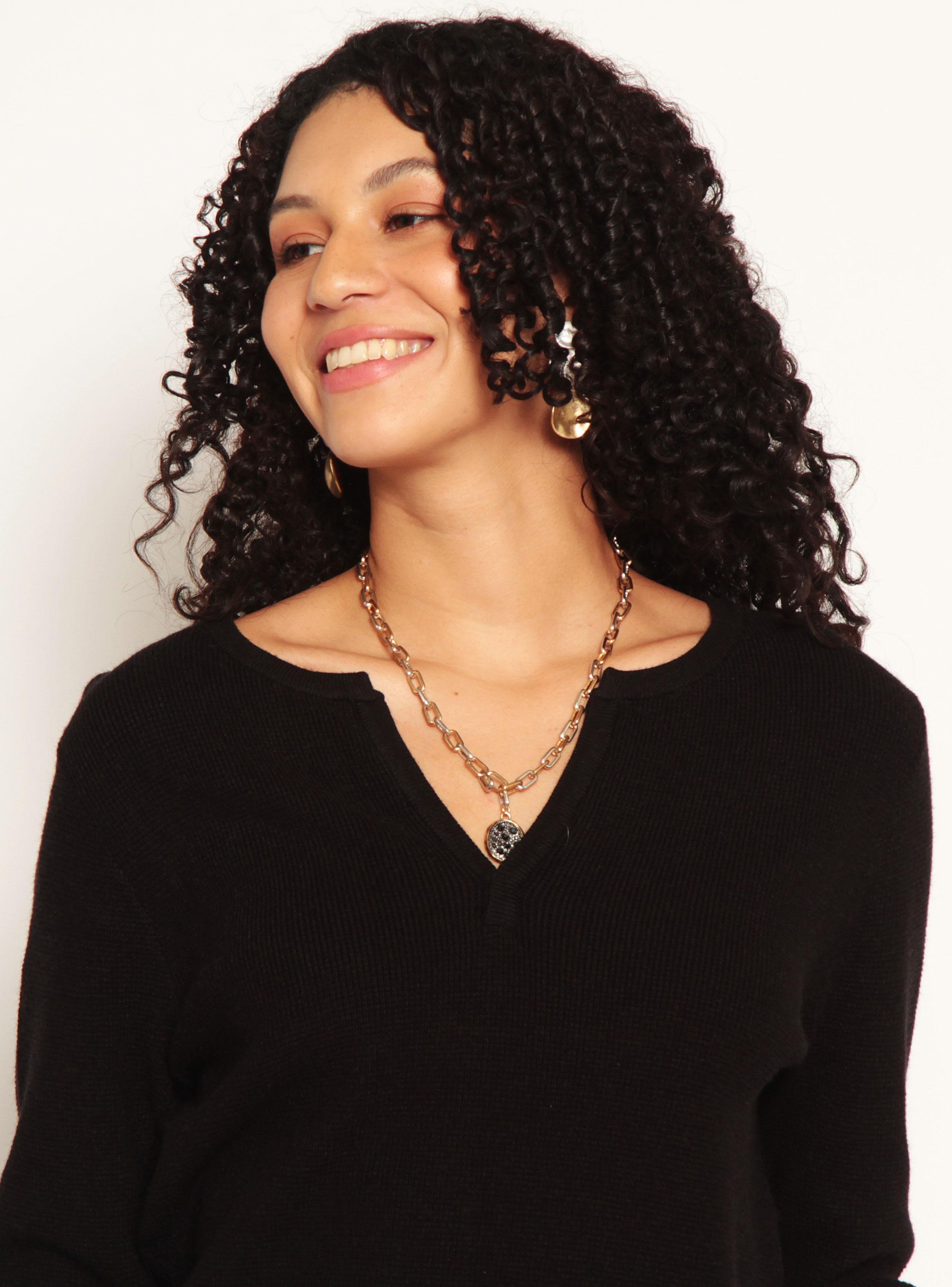 Sweater Manga Larga Escote V-2