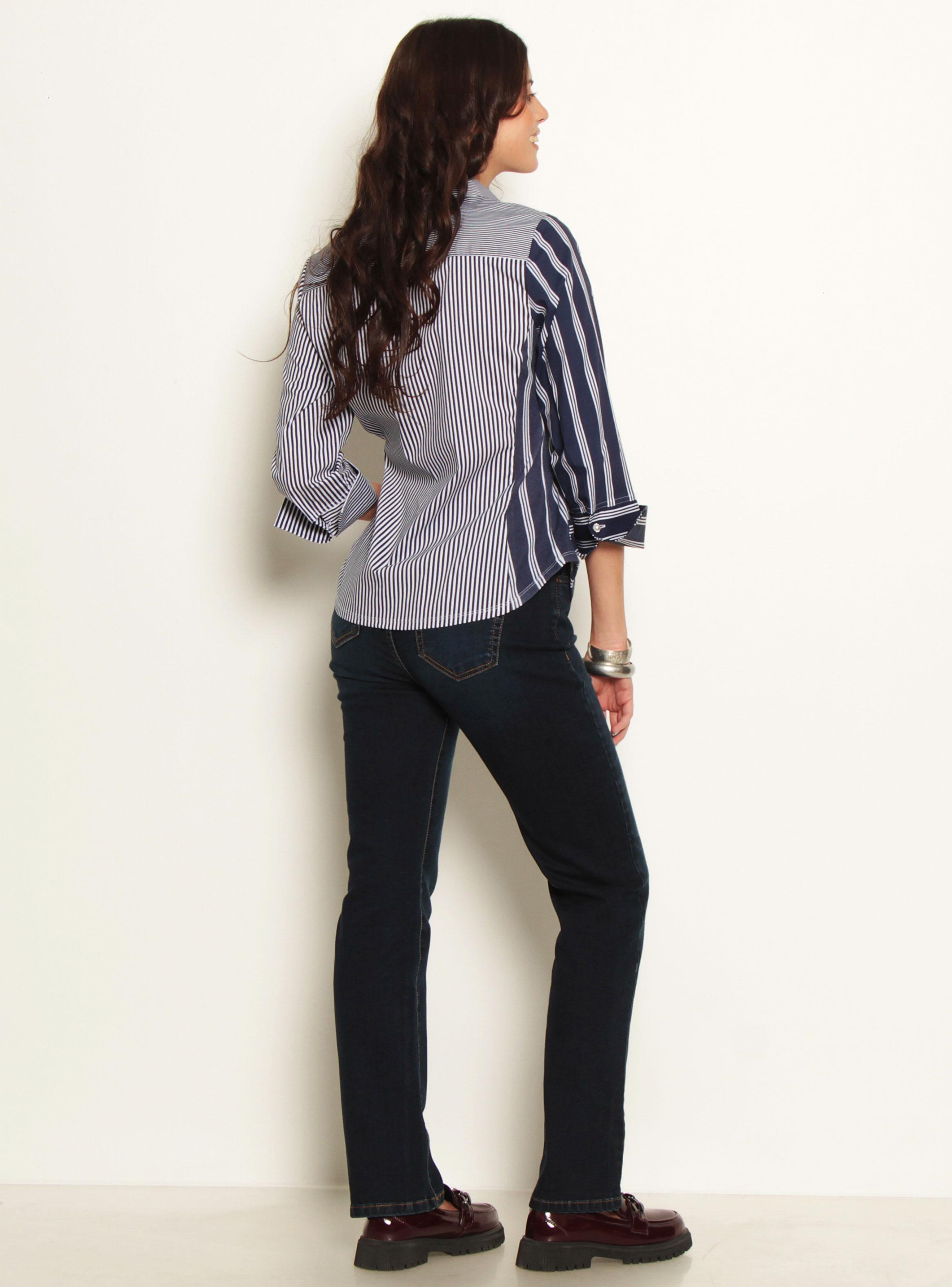 Blusa Manga 3/4 con Bolsillo Abotonada-4