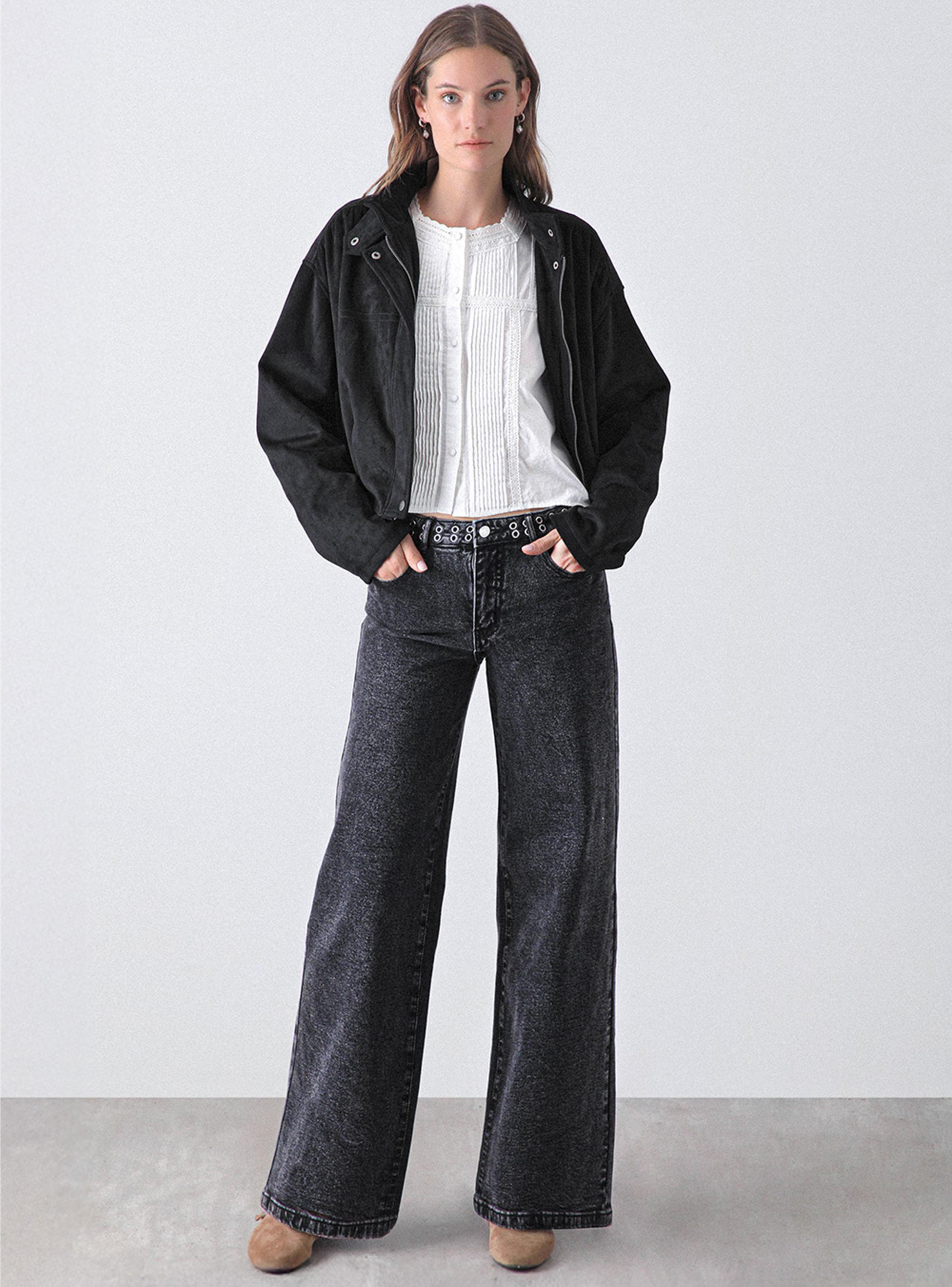 Pantalón Wide Leg Pretina Ojal-4