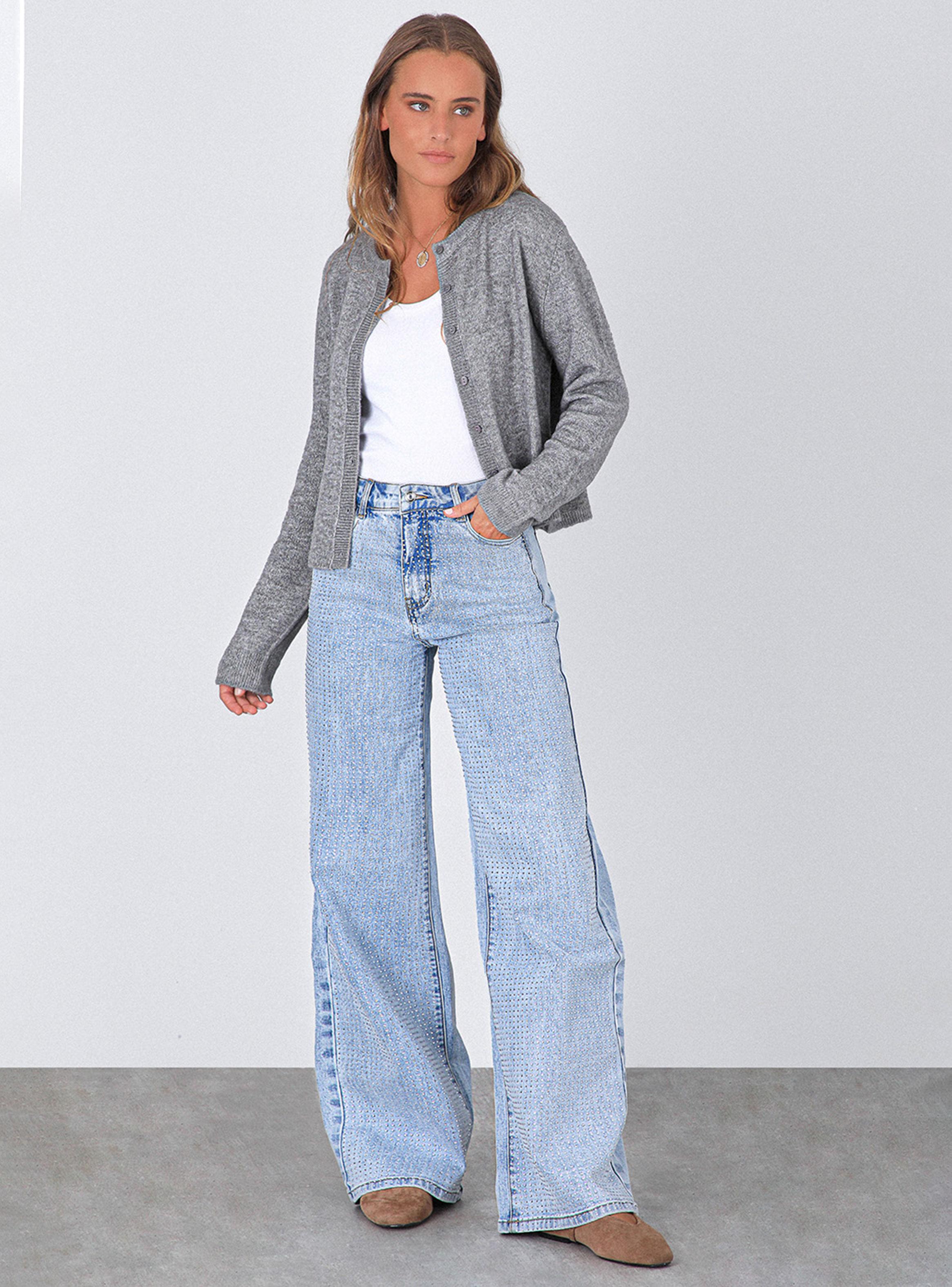 Pantalón Wide Leg Strass Light-4