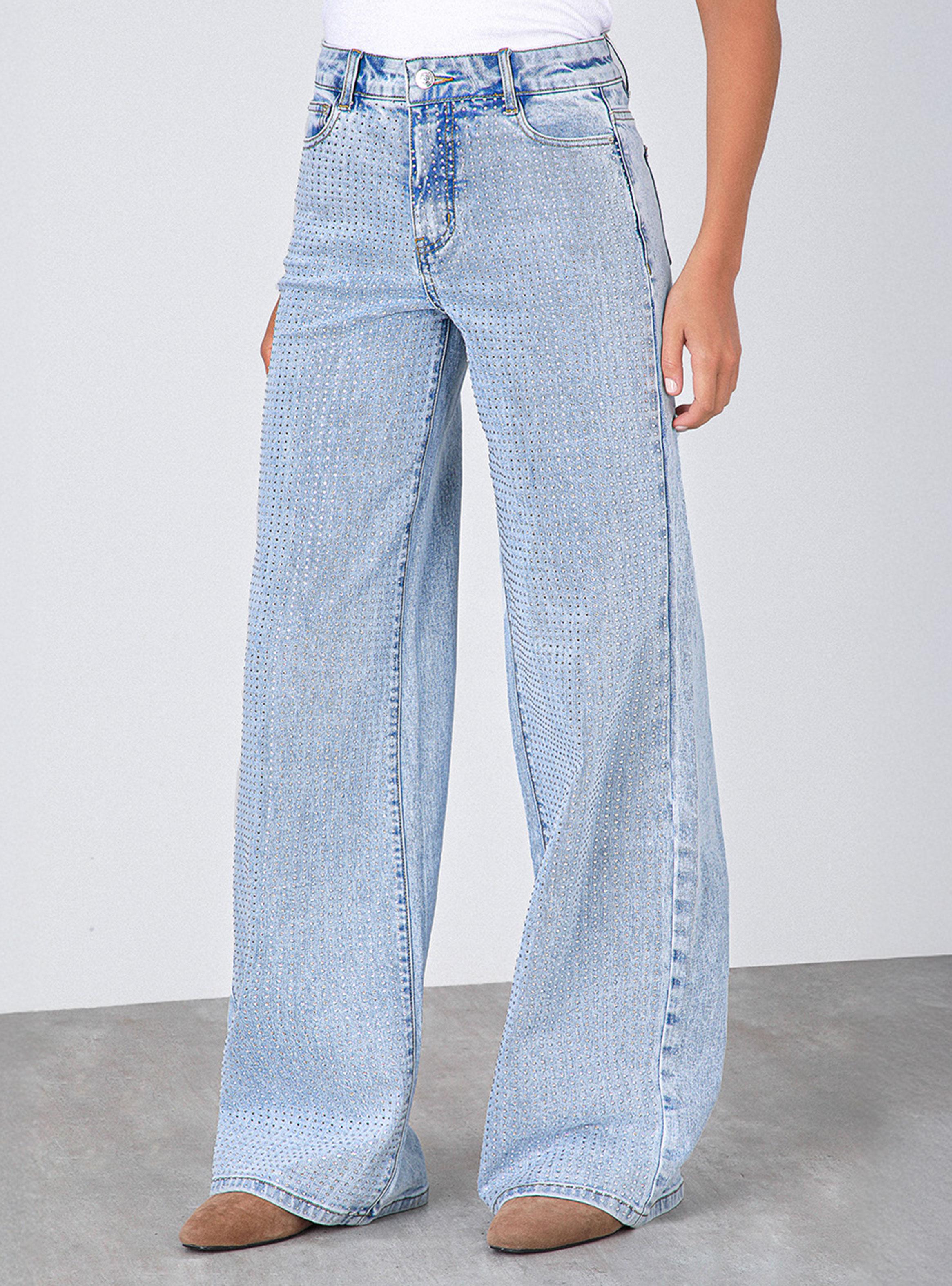 Pantalón Wide Leg Strass Light-2