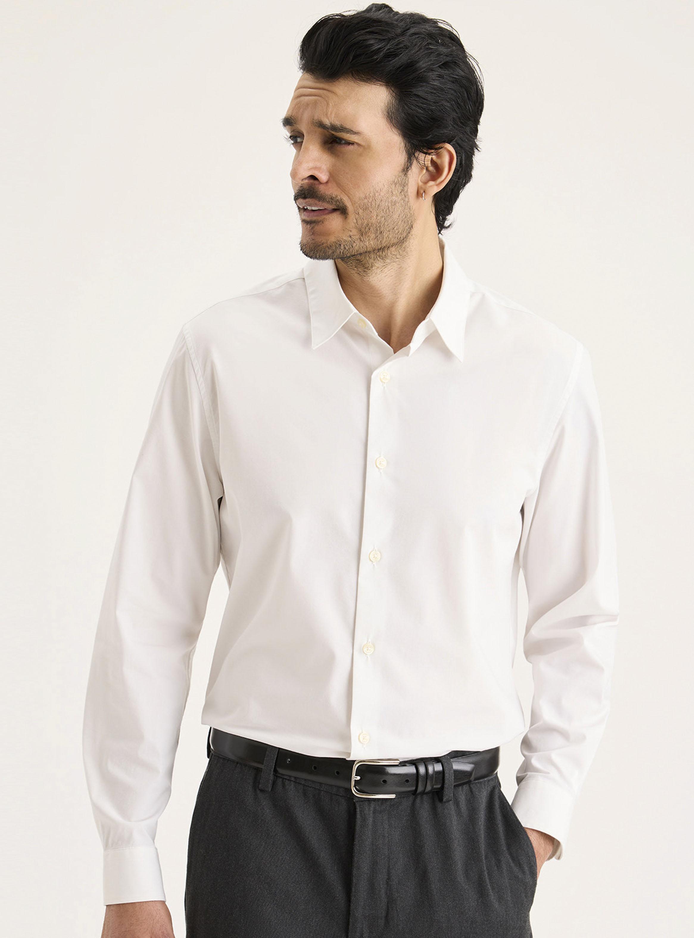 Camisa Manga Larga Lisa Regular Botones-0